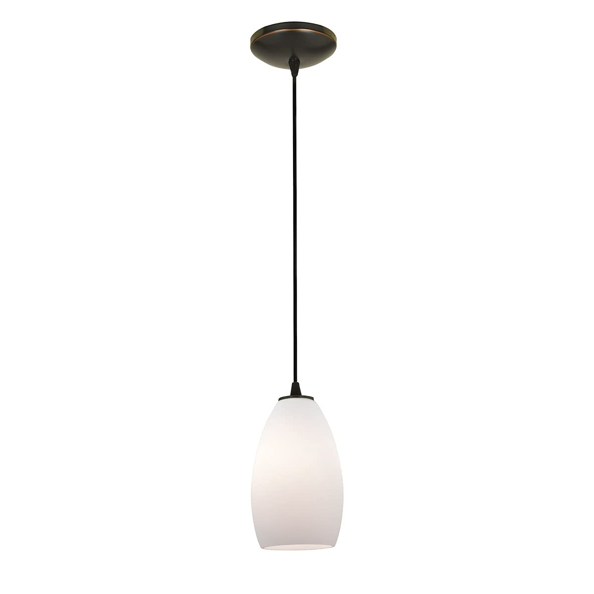 E26 LED Pendant Light with Inca Glass Shade - Oil Rubbed Bronze Finish Champagne Chandelier for Dining Room & Kitchen Island Lighting