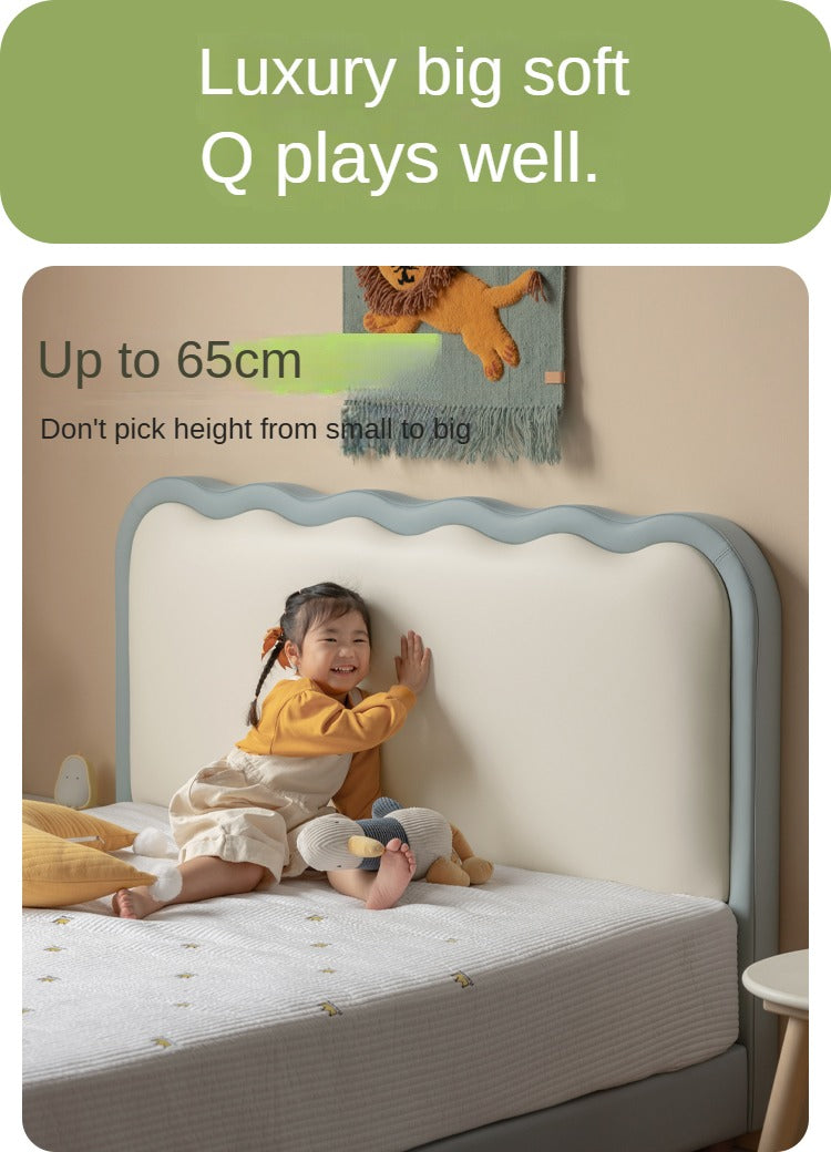 Organic Leather Kids Soft Bed - Comfortable & Durable Toddler Bed for Boys & Girls | Perfect for Nursery, Bedroom & Playroom