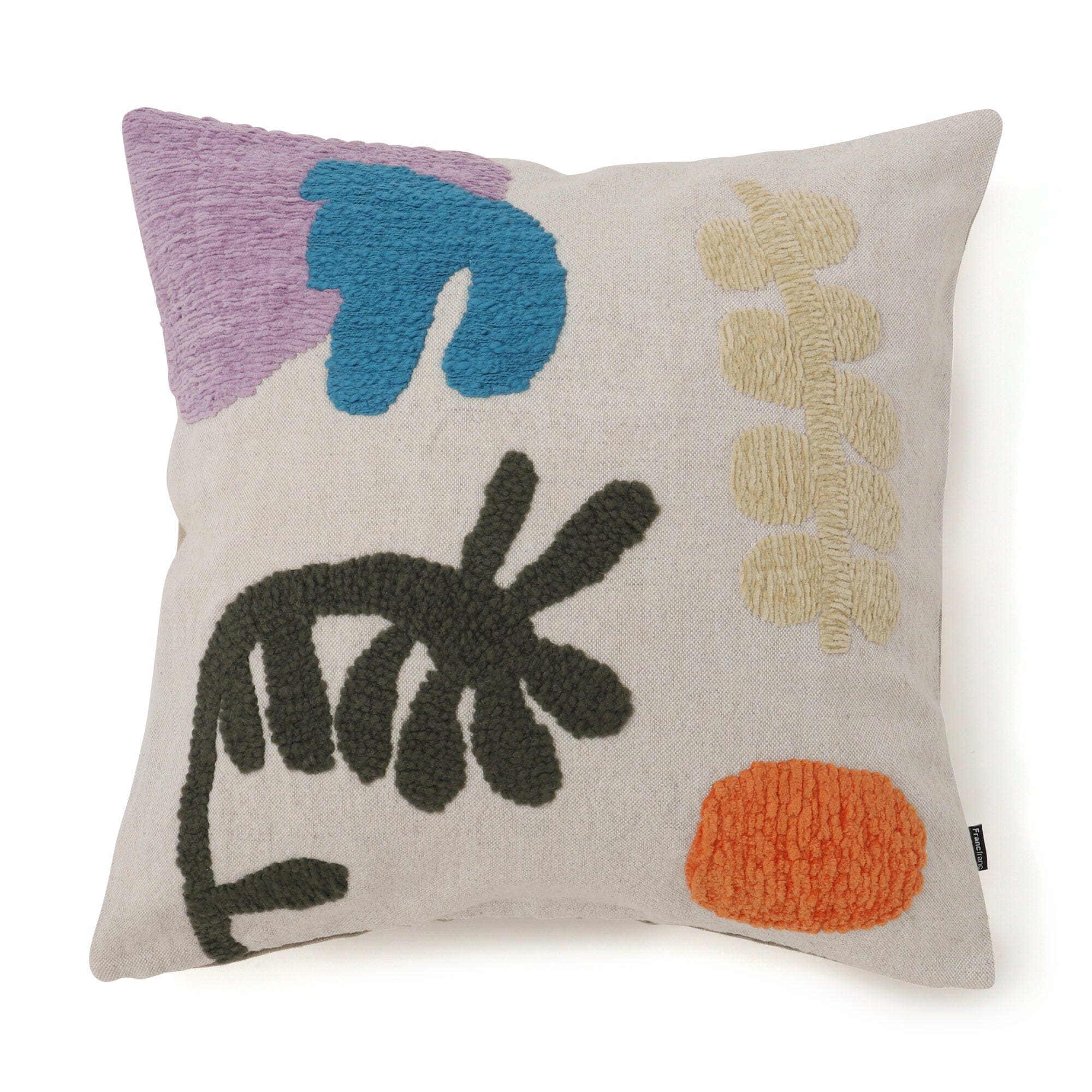 Embroidered Cushion Cover 18x18 Inches (450x450mm) - Multi-Color Bohemian Style Decorative Pillow Case for Sofa, Bed, Living Room, and Home Decor