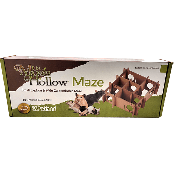 Small Animal Moss Hollow Maze - Interactive Play & Hideout for Hamsters, Mice & Gerbils | Perfect for Cage Enrichment & Exercise