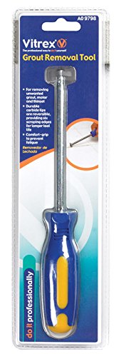 QEP 12.75 Inch Carbide Grout Removal Tool - Heavy Duty Tile Grout Scraper with 1.3 Inch Wide Blade (1 Pack) - Perfect for Bathroom Renovation, Floor Tile Repair & DIY Home Improvement Projects