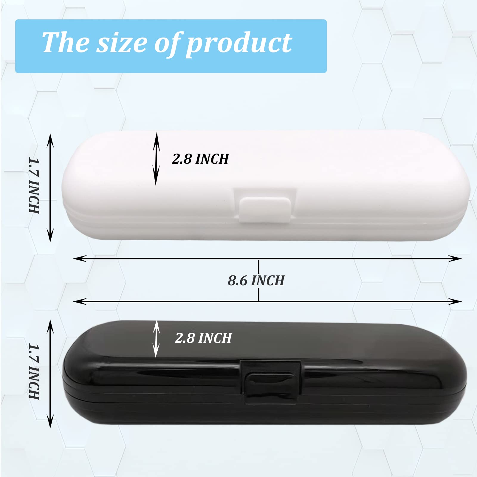 2 Pack Electric Toothbrush Travel Case - Waterproof Portable Toothbrush Holder for Oral-B, Philips Sonicare & More (White & Black) | Perfect for Air Travel, Camping & Business Trips