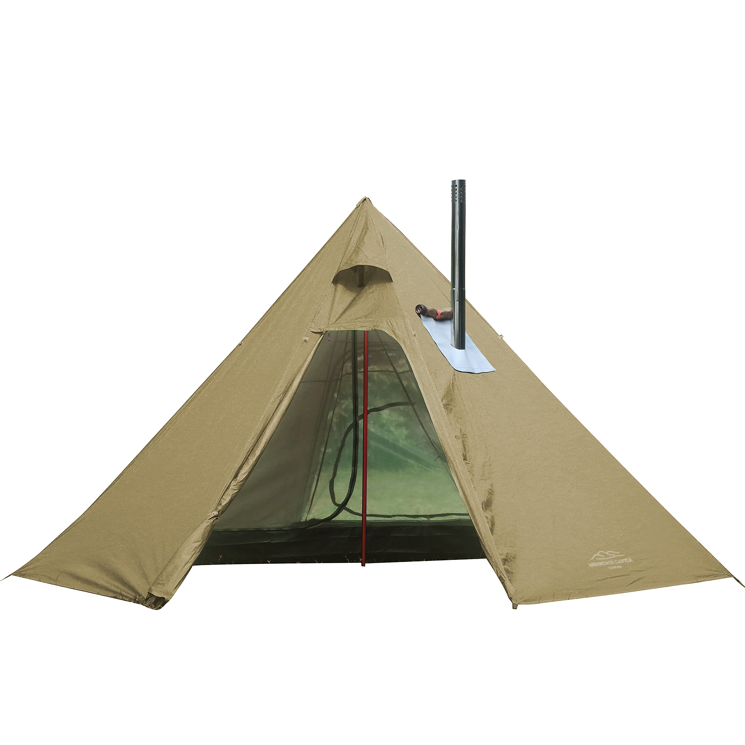 4 Person 5lb Lightweight Tipi Hot Tent with Stove Jack - 7'3