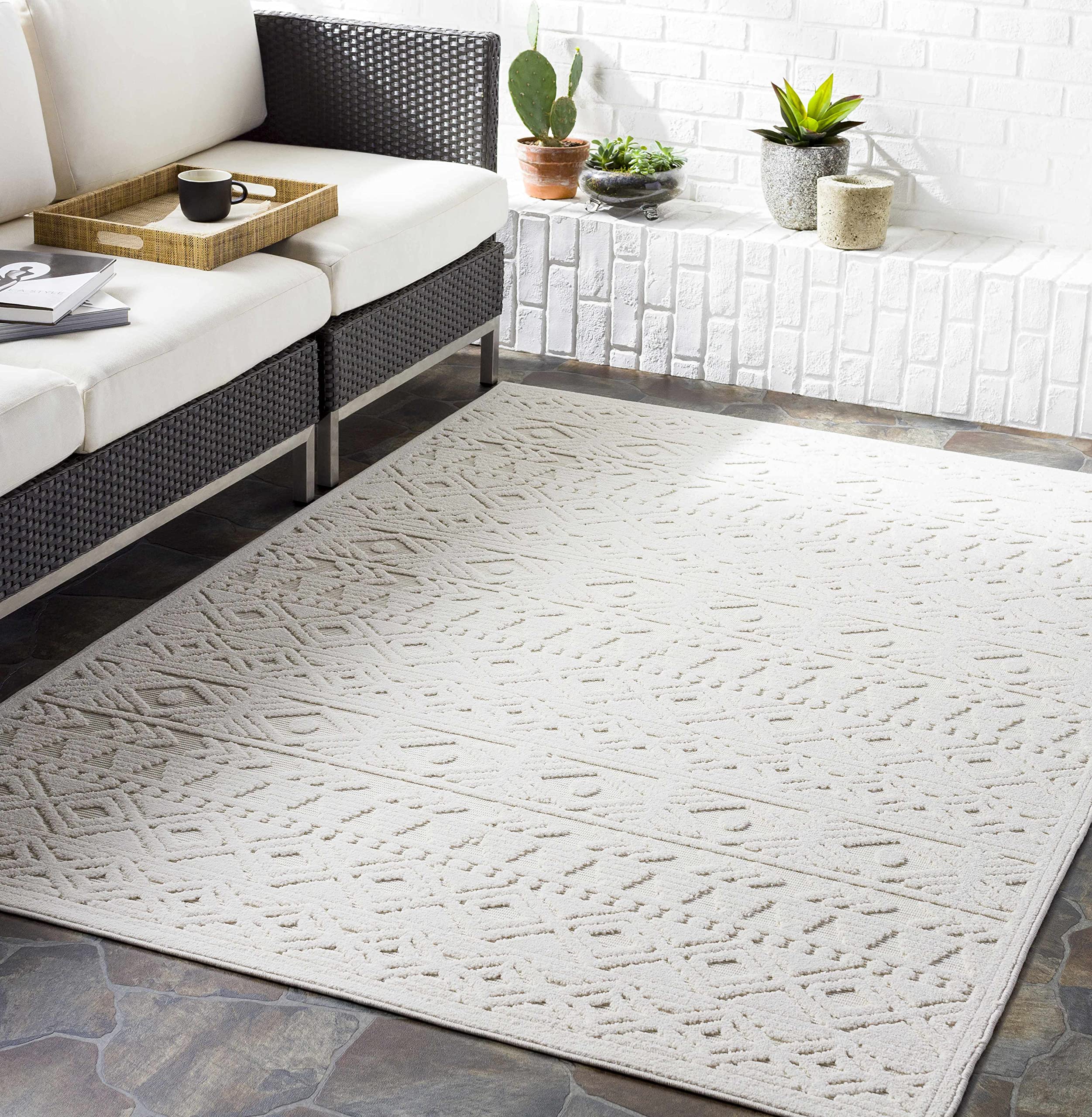 Hauteloom Treuddyn Beige Area Rug 7'10
