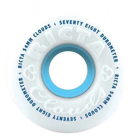 Ricta Clouds 78A Wheels 54mm - Best Soft Skateboard Wheels for Smooth Rides on Rough Surfaces - Perfect for Cruising, Longboarding & Street Skating