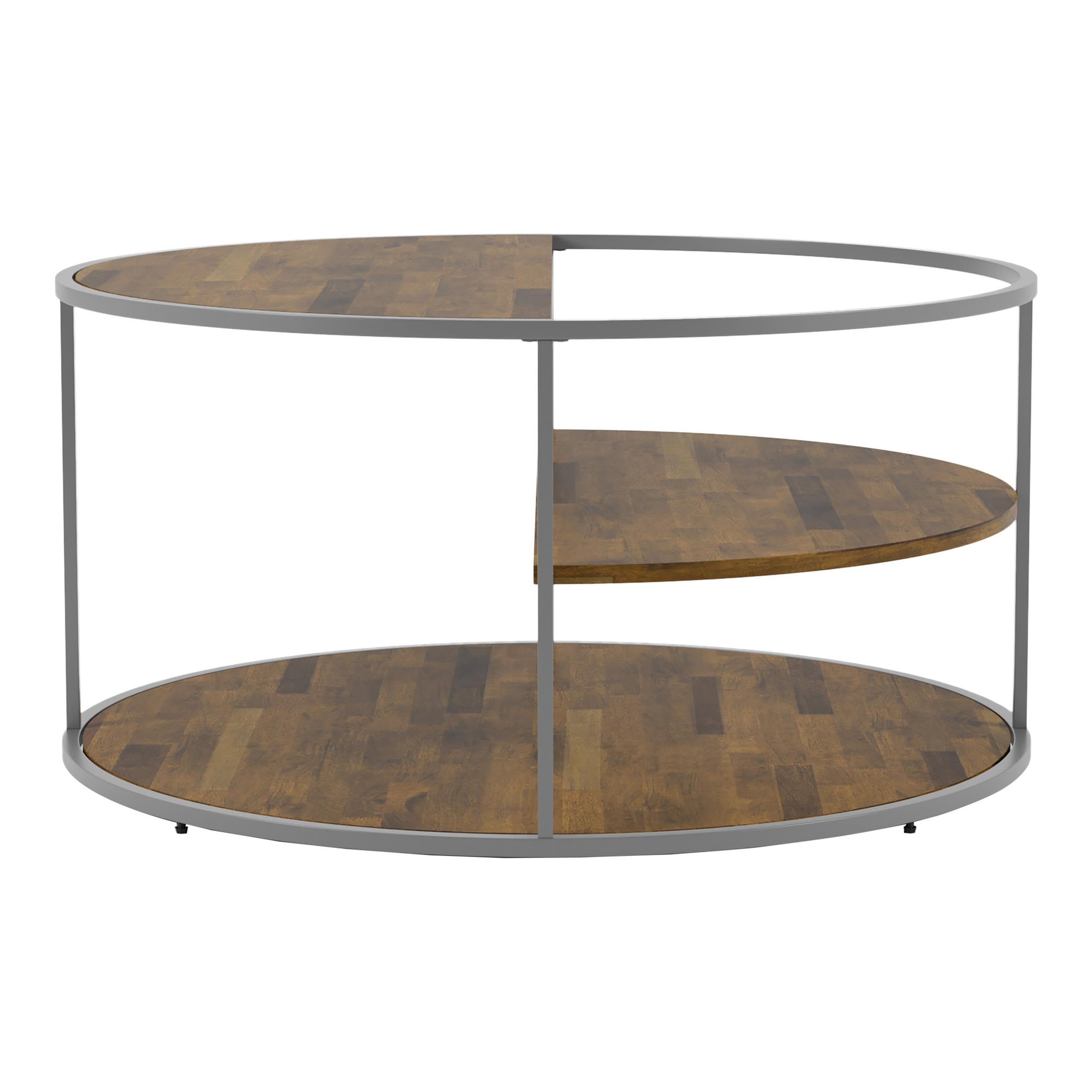 Furniture of America Marquesa Contemporary Gray Wood Round Coffee Table - Modern Living Room Centerpiece for Home Decor & Entertainment