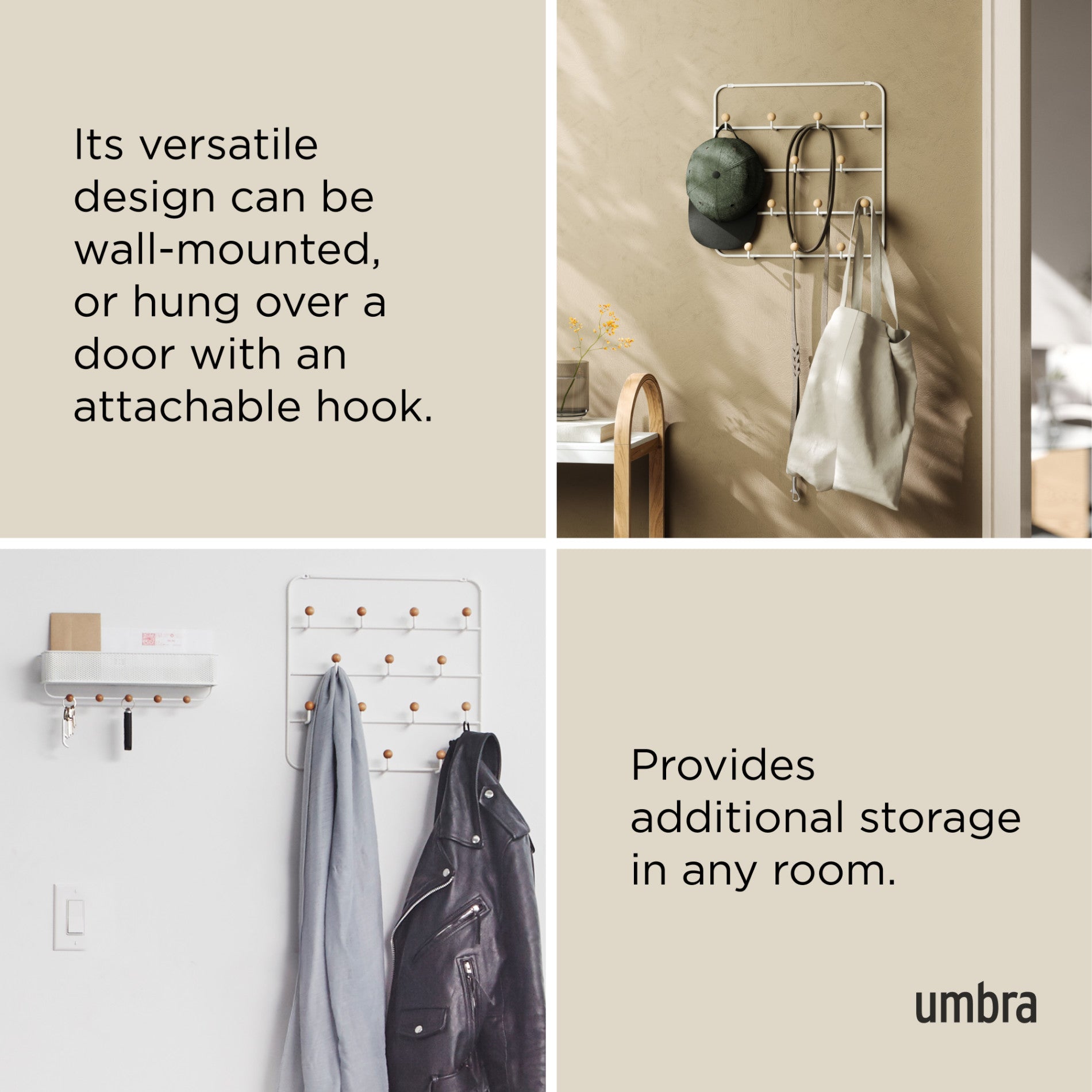 Estique Over The Door Organizer - Space Saving Hanging Storage for Closet, Bathroom & Bedroom | Perfect for Towels, Scarves, Accessories & More