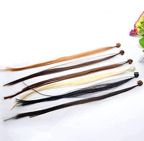 12 Pcs Kids Hair Extensions with Clips - Rainbow Braid Hair Extensions for Girls | Brown Color Hair Accessories for Parties, Performances & Daily Play