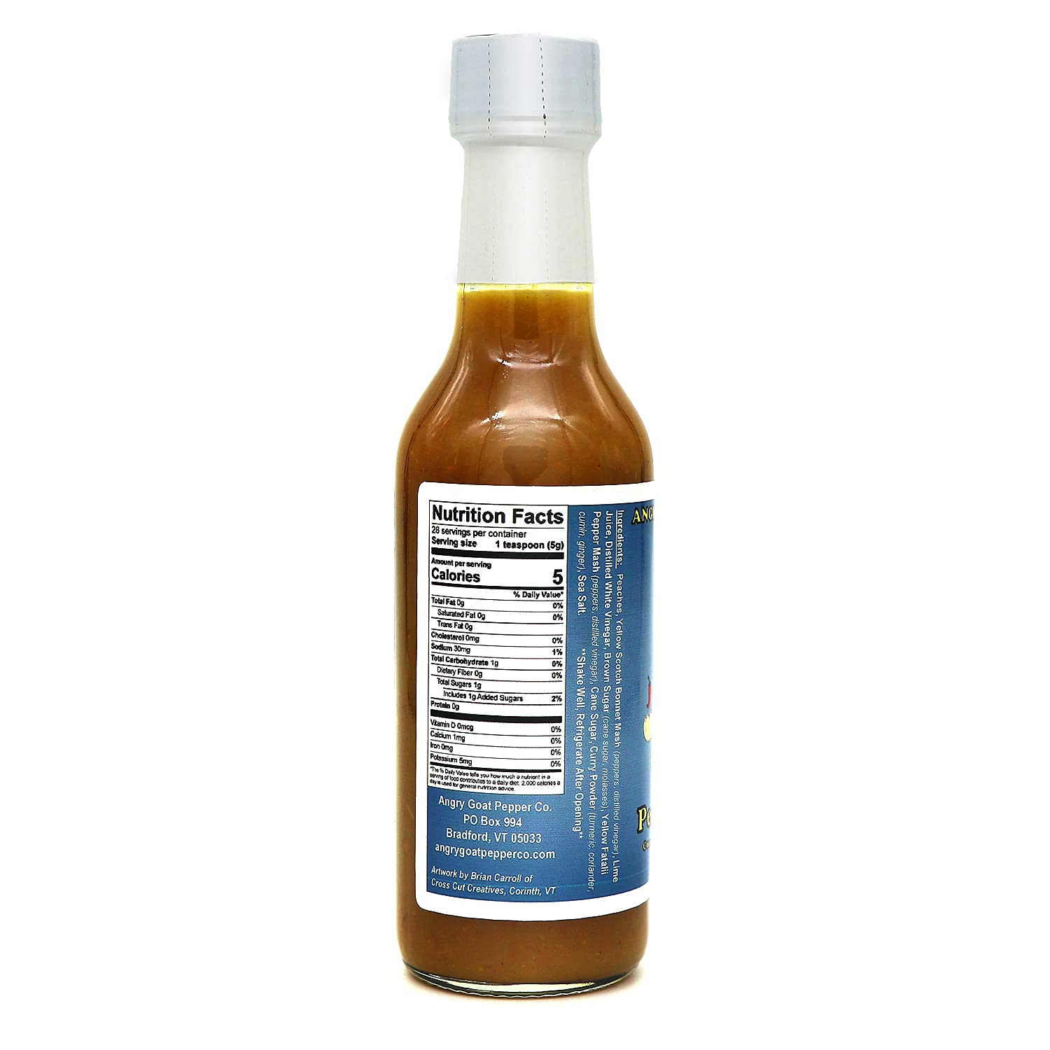 Angry Goat Peace & Curry Hot Sauce - Spicy Gourmet Hot Sauce for Cooking, Grilling & Snacks - Perfect for Tacos, Wings & BBQ Dishes