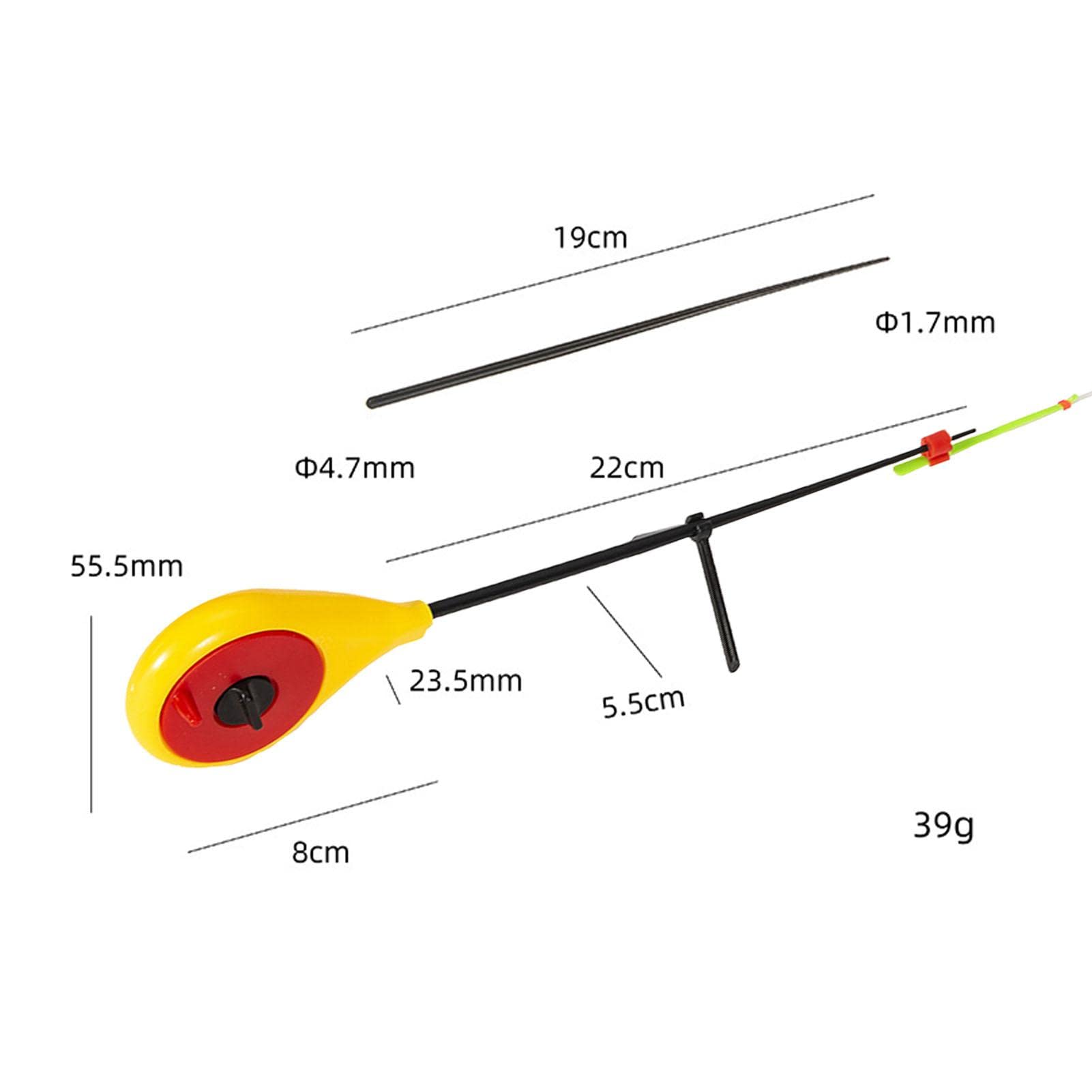 **Ice Fishing Rod - Portable Winter Fishing Pole with Fishing Lines Runner for Lakes, Ponds & Rivers - Yellow | Durable Outdoor Sport Fishing Gear for Ice Anglers**    *(Use Case: Perfect for ice fishing enthusiasts targeting trout, perch, and walleye in frozen lakes and rivers during winter seasons.)*