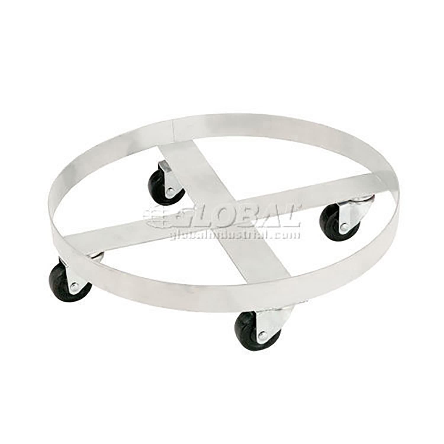 Stainless Steel Drum Dolly for 30 Gallon Barrel - Heavy Duty Industrial Caster Wheels for Easy Transport in Warehouses, Factories & Workshops