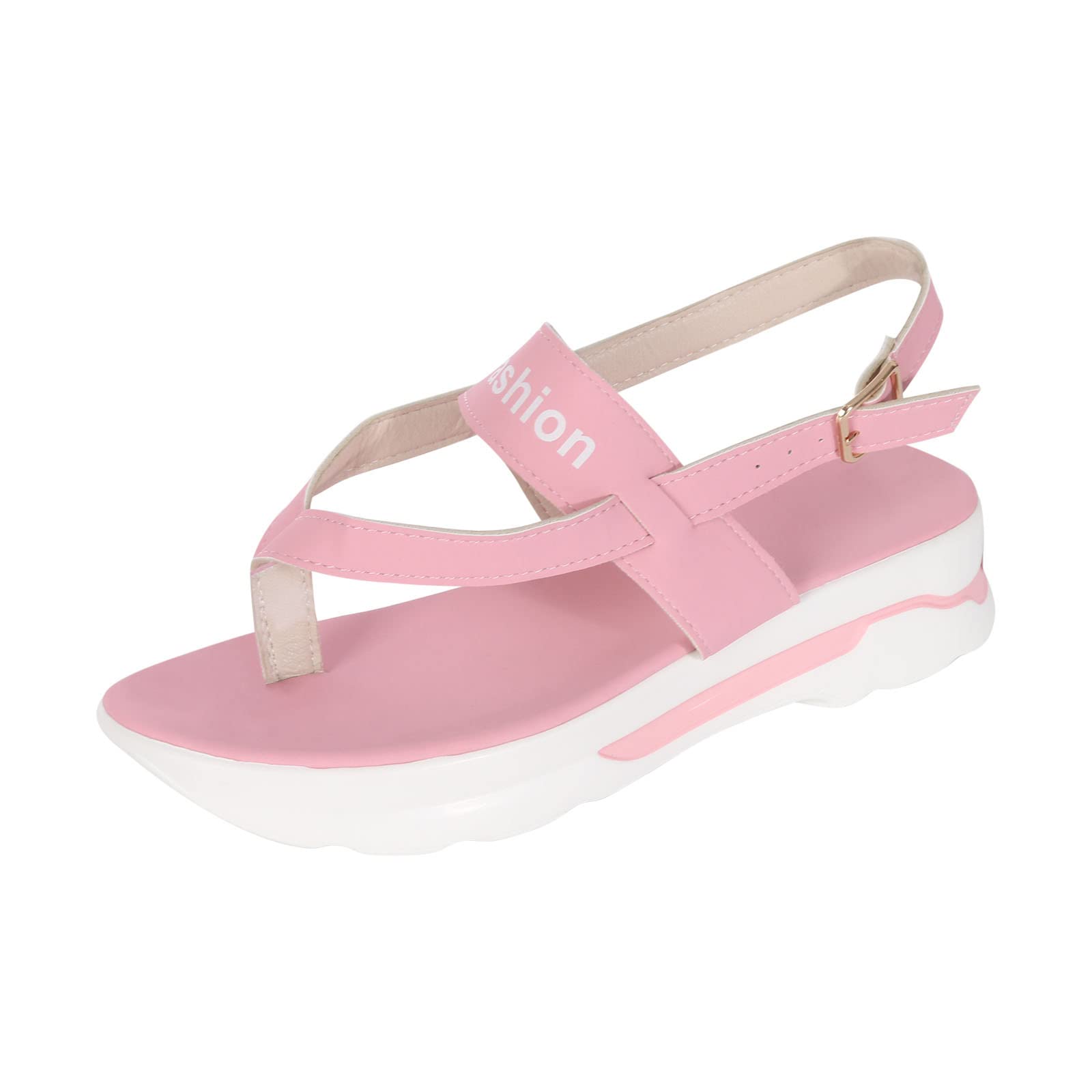 **Women's Platform Sandals with Thong Straps & Buckle Clip - Comfortable Non-Slip Flip Flops for Summer, Beach, and Outdoor Wear - Casual Fashion Shoes for Ladies**    *Perfect for beach vacations, poolside lounging, and everyday summer outings.*