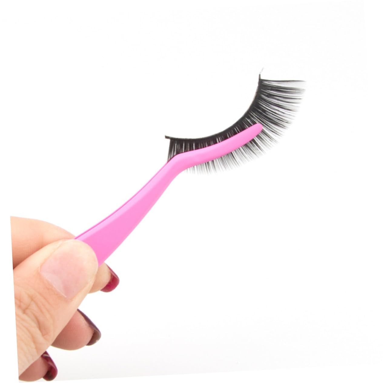 Stainless Steel Anti-Static Eyelash Clips for Fake Lashes - Pink Makeup Tools for Professional & Home Use | Perfect for Lash Extensions, Strip Lashes Application & Makeup Organization