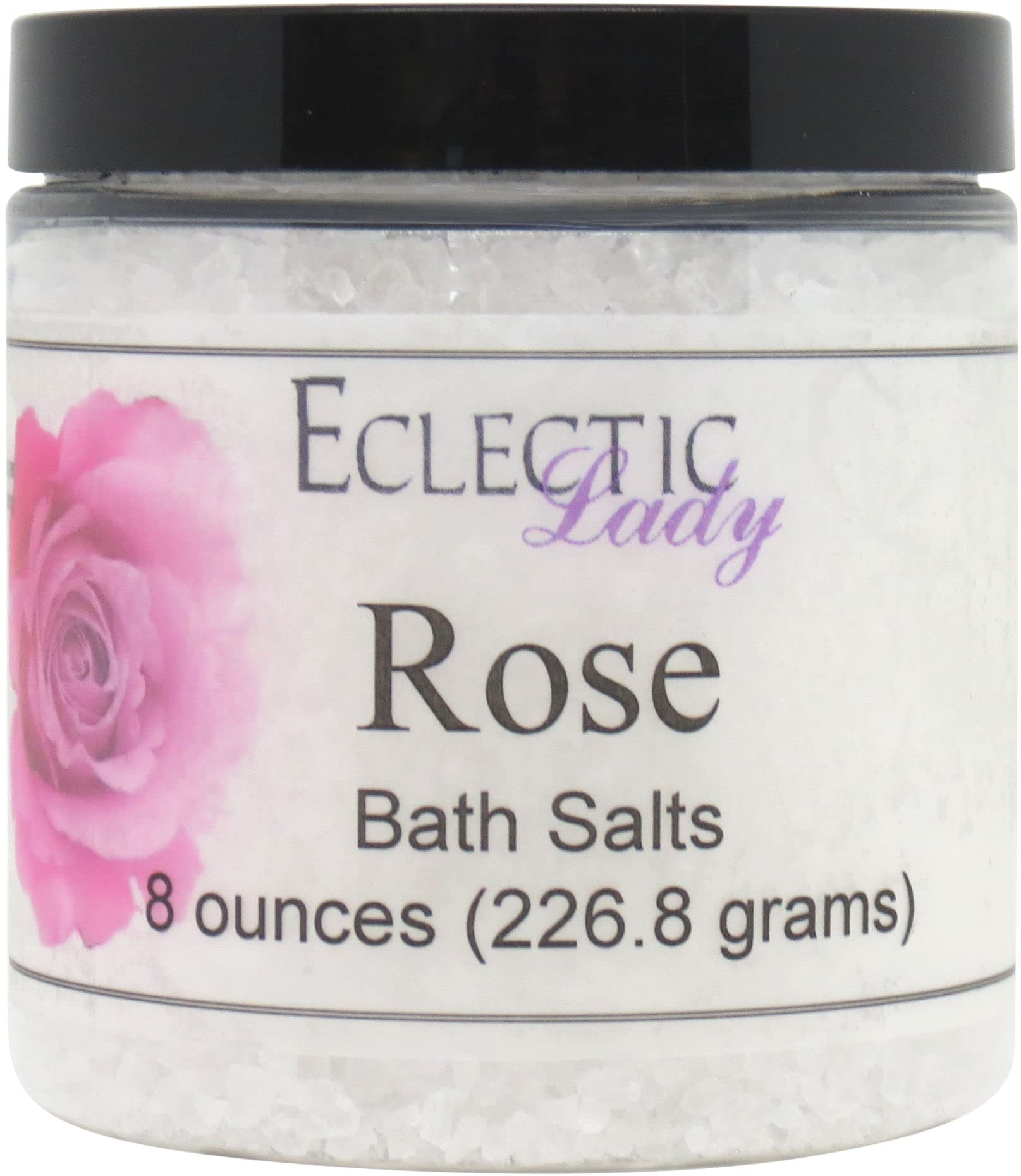 Eclectic Lady Rose Bath Salts - 8oz Natural Relaxing Soak for Stress Relief & Self Care | Perfect for Spa Nights, Gift Sets & Aromatherapy