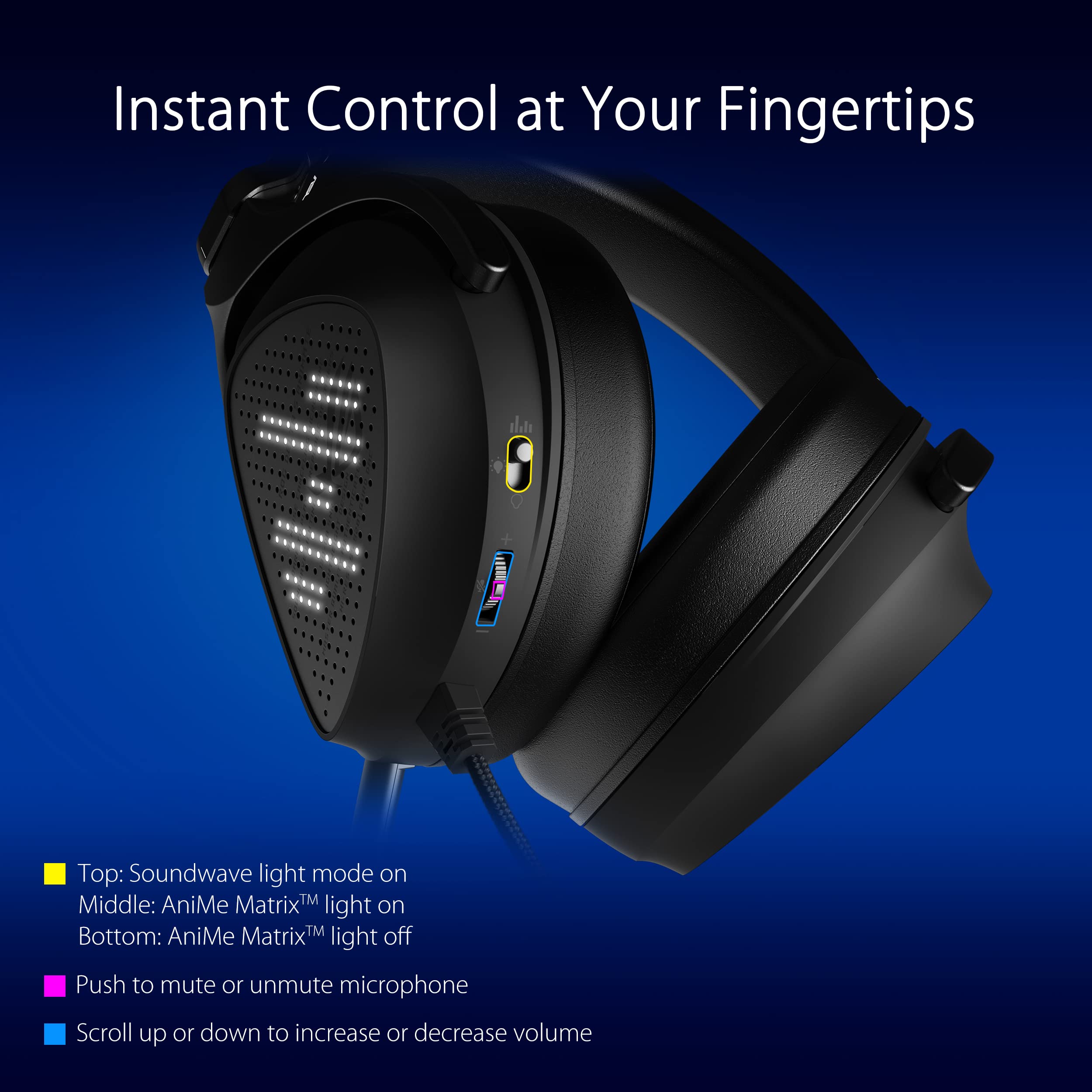 ASUS ROG Delta S Animate Gaming Headset with Customizable Anime Matrix LED Display | AI Noise-Canceling Microphone | Hi-Res ESS 9281 Quad DAC | Lightweight USB-C Headphones for PC, Mac, PS5, Nintendo Switch & Mobile | Perfect for Competitive Gaming, Streaming & Online Meetings