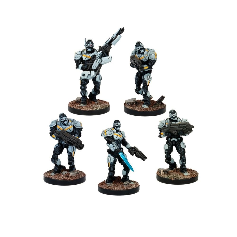 Mantic Games Deadzone Enforcer Troops Booster Pack - Sci-Fi Tabletop Miniatures for Warpath & Deadzone Wargaming Scenarios