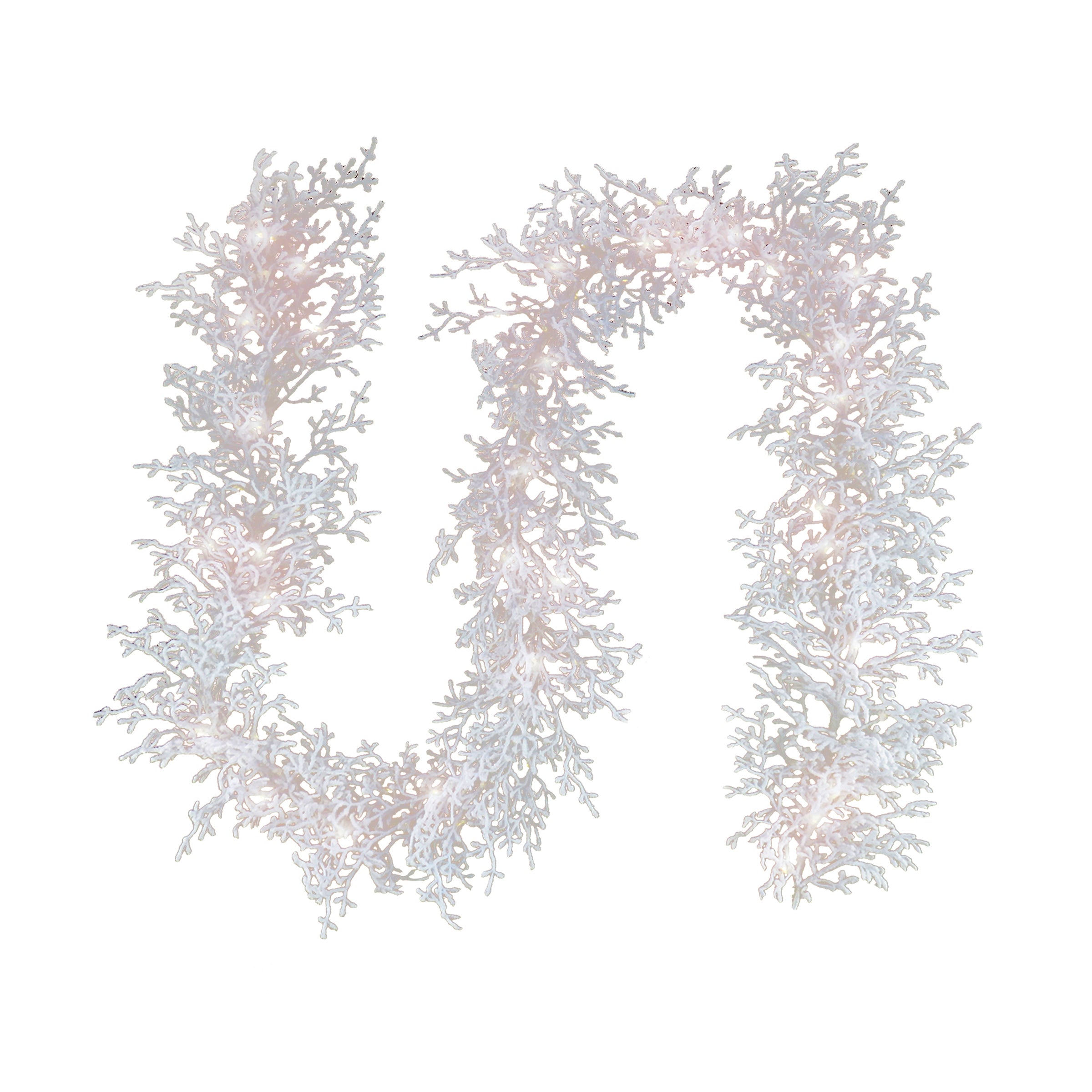 6 ft. Pre-Lit HGTV Home Collection Christmas by the Sea Coral Garland - Coastal Holiday Decor for Tree, Mantel & Staircase