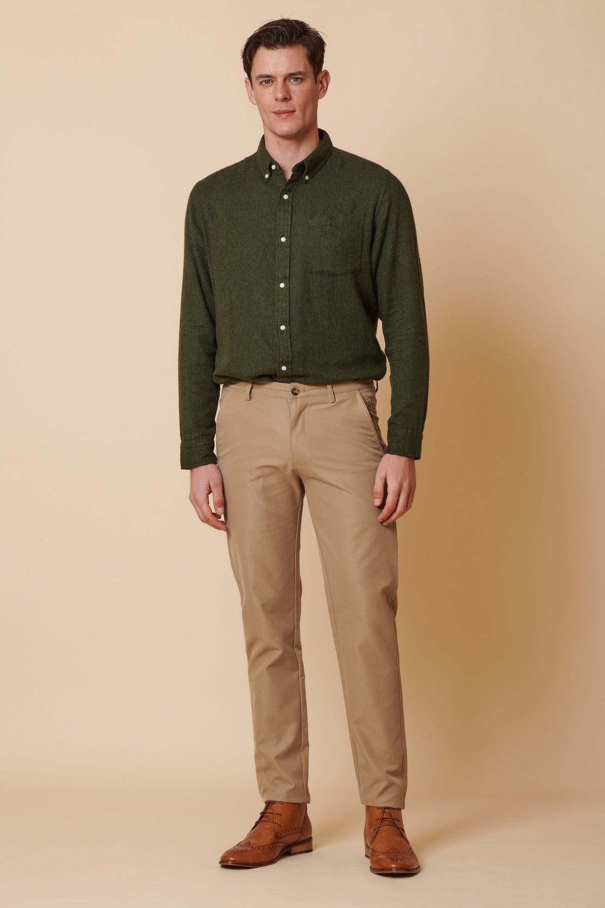 ENZO Men's Casual Sand Chino Pants - Comfortable Slim Fit for Office, Travel & Everyday Wear