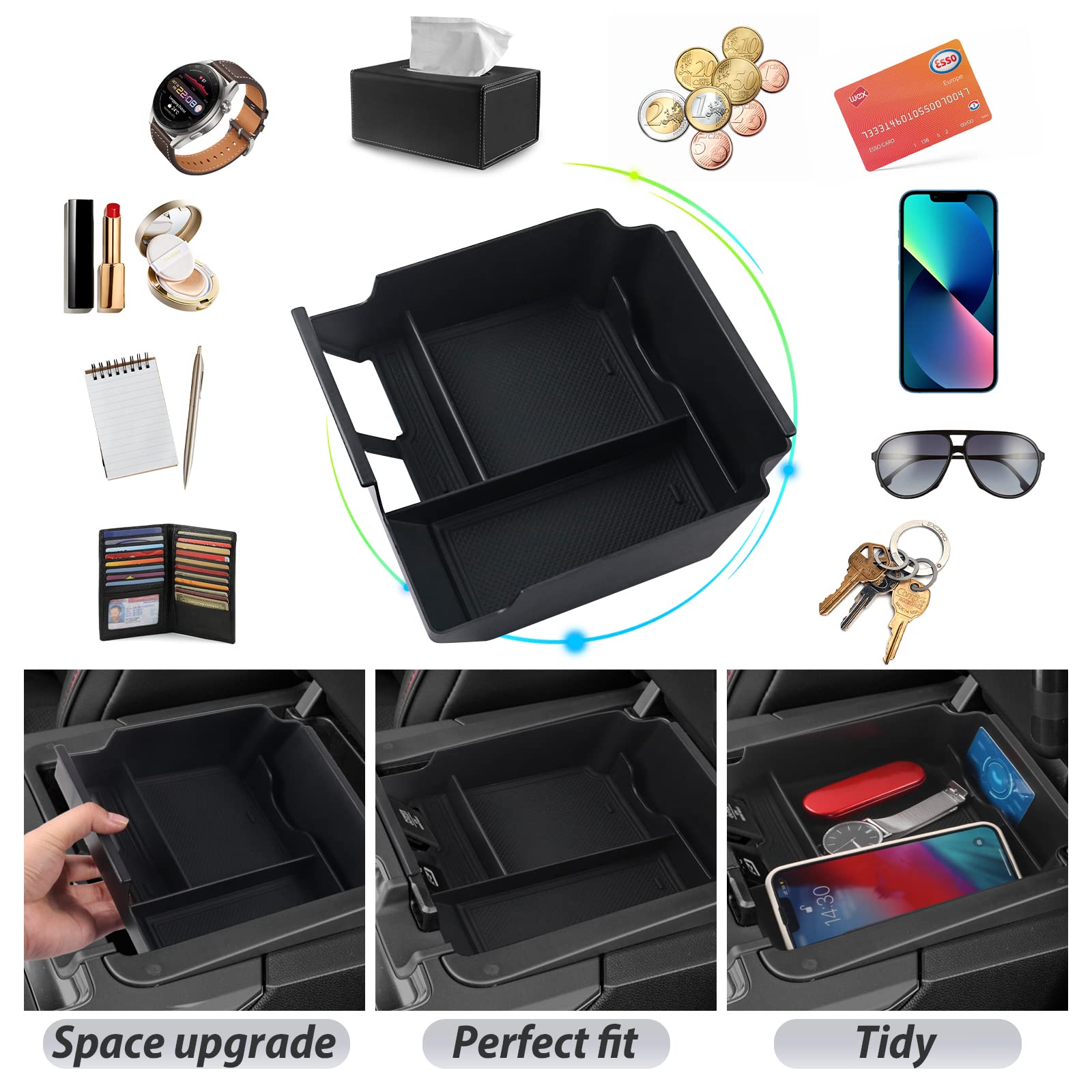 2022-2024 Acura MDX Center Console Organizer Tray - Premium Storage Accessory for Car Interior Organization | Perfect for Phones, Keys & Small Items