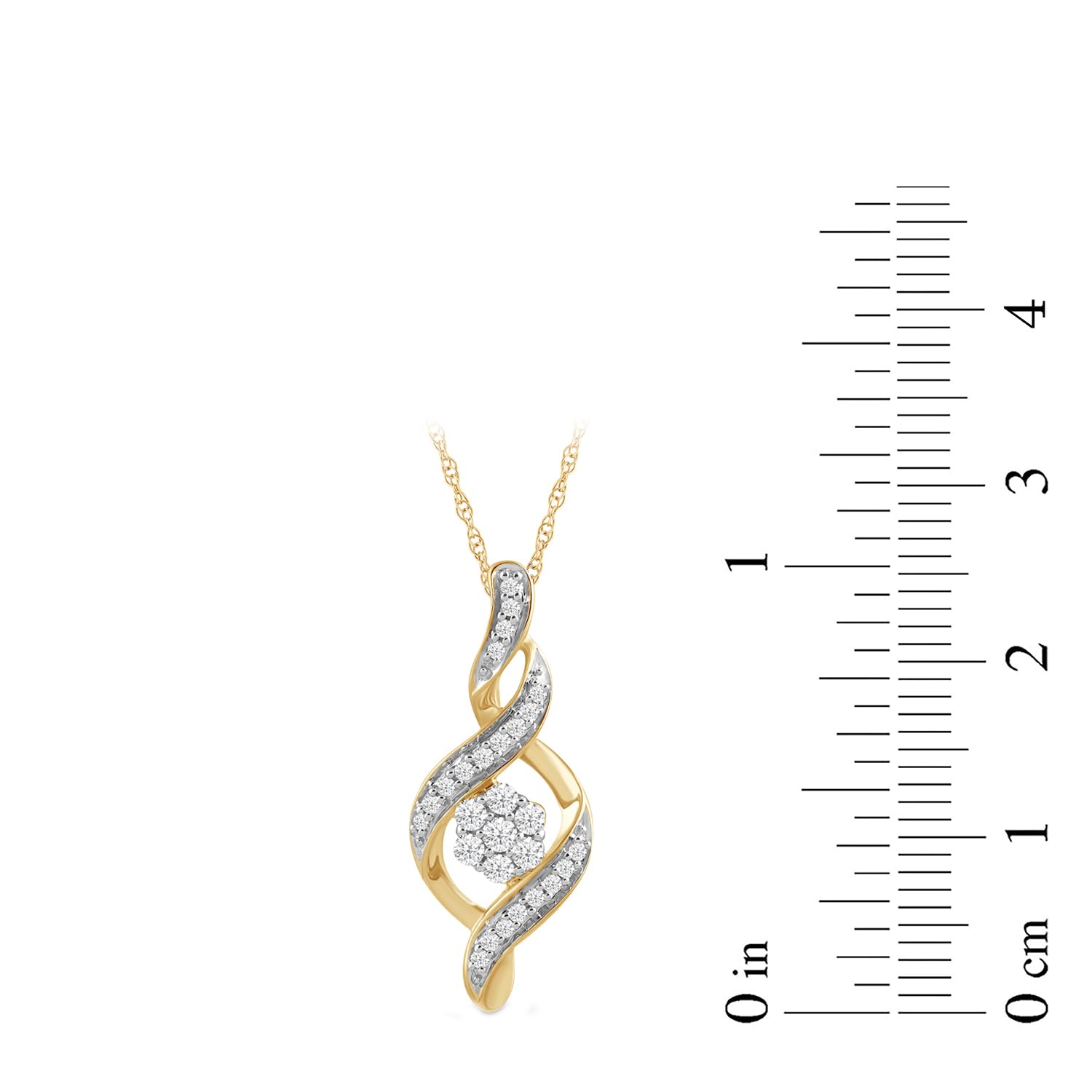 Amazon Essentials 10K Gold Diamond Twist Pendant Necklace (1/4 cttw) - Elegant Jewelry Gift for Women, Perfect for Anniversaries, Birthdays & Special Occasions