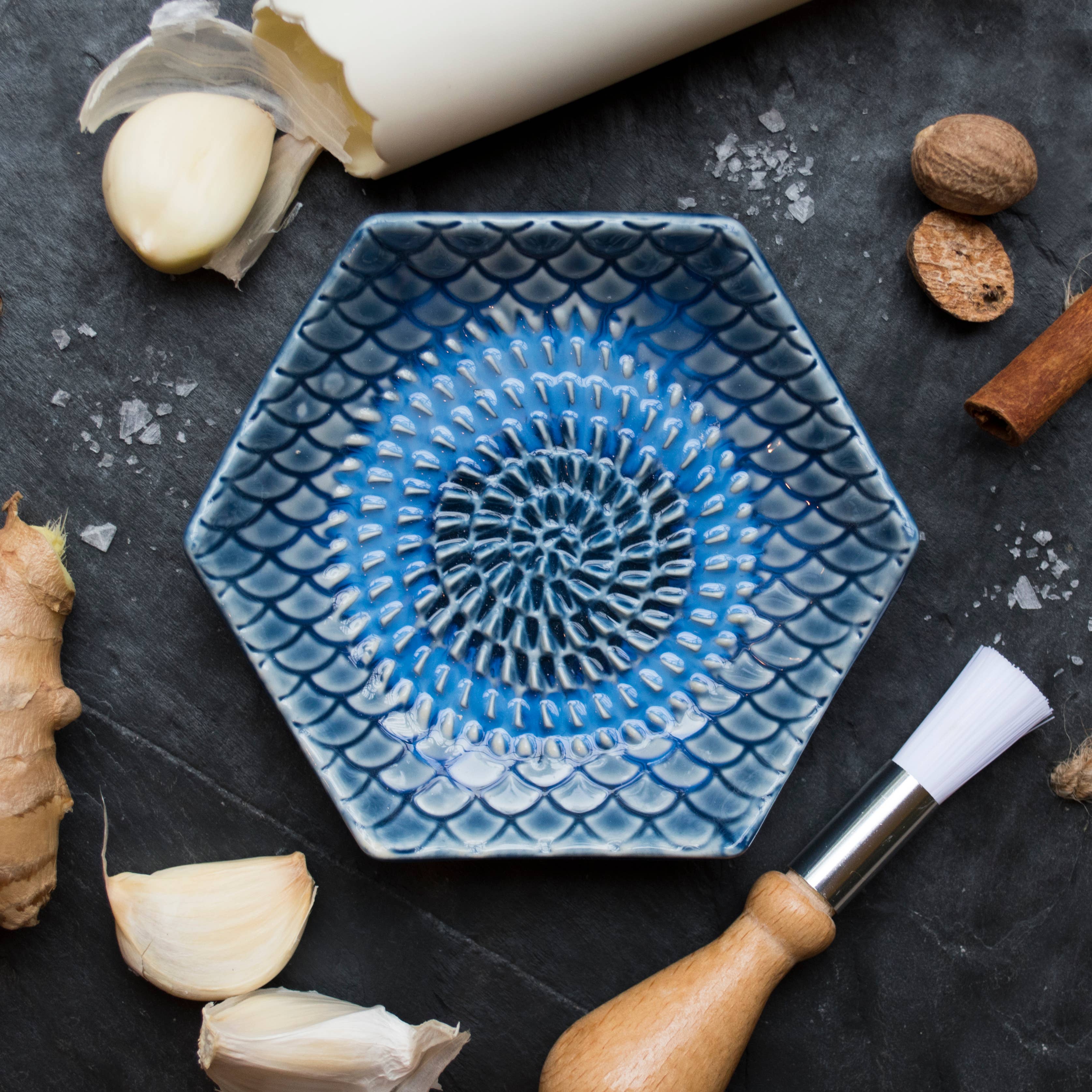 Blue Tie Dye Grater Plate Set - 3-Piece Stainless Steel Cheese & Vegetable Shredder - Perfect for Kitchen, BBQ, and Party Food Prep