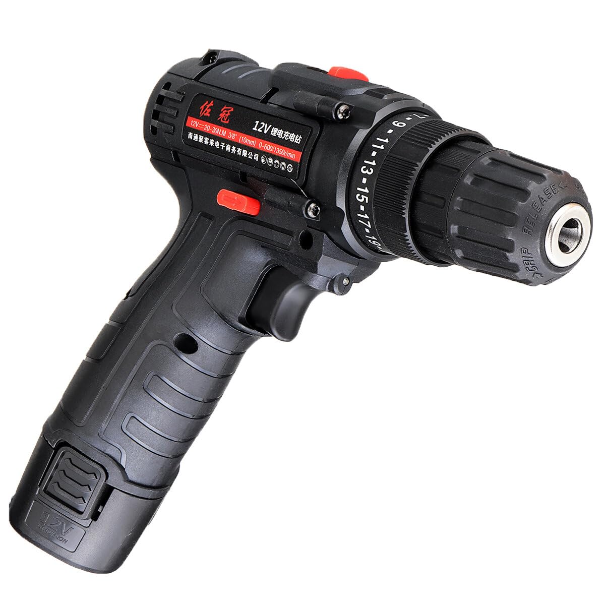 12V Cordless Electric Drill with 2-Speed Screwdriver, Hammer Function & LED Light - 1500mAh Battery - Perfect for DIY Home Projects, Woodworking, and Furniture Assembly