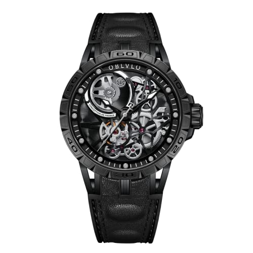 Top Luxury Automatic Skeleton Dial Steel Watch - Premium Designer Wristwatch with Leather Strap for Men | Perfect for Business, Formal Events & Everyday Wear