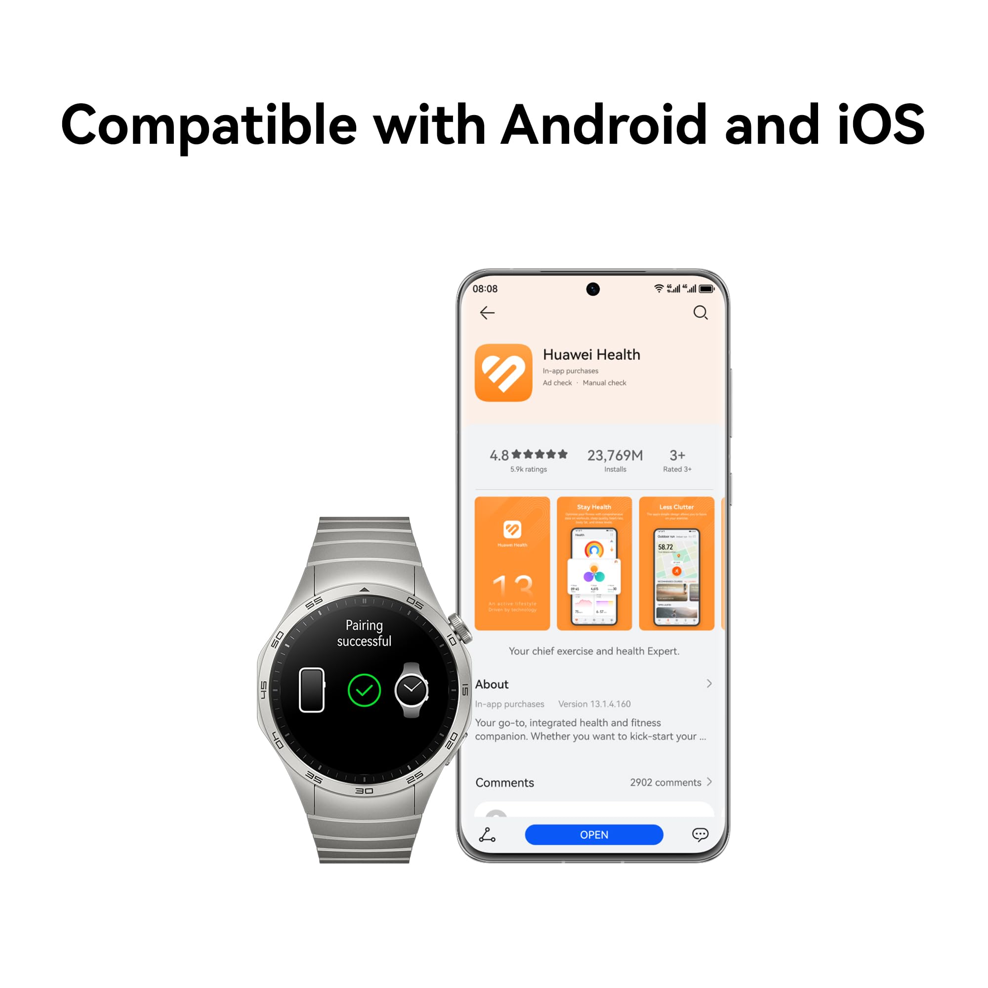 HUAWEI WATCH GT 4 Smart Watch 46MM Black - 2-Week Battery Life, Fitness & Health Tracker, Android/iOS Compatible with FreeBuds SE2 White Wireless Earbuds - Perfect for Running, Gym Workouts & Daily Use