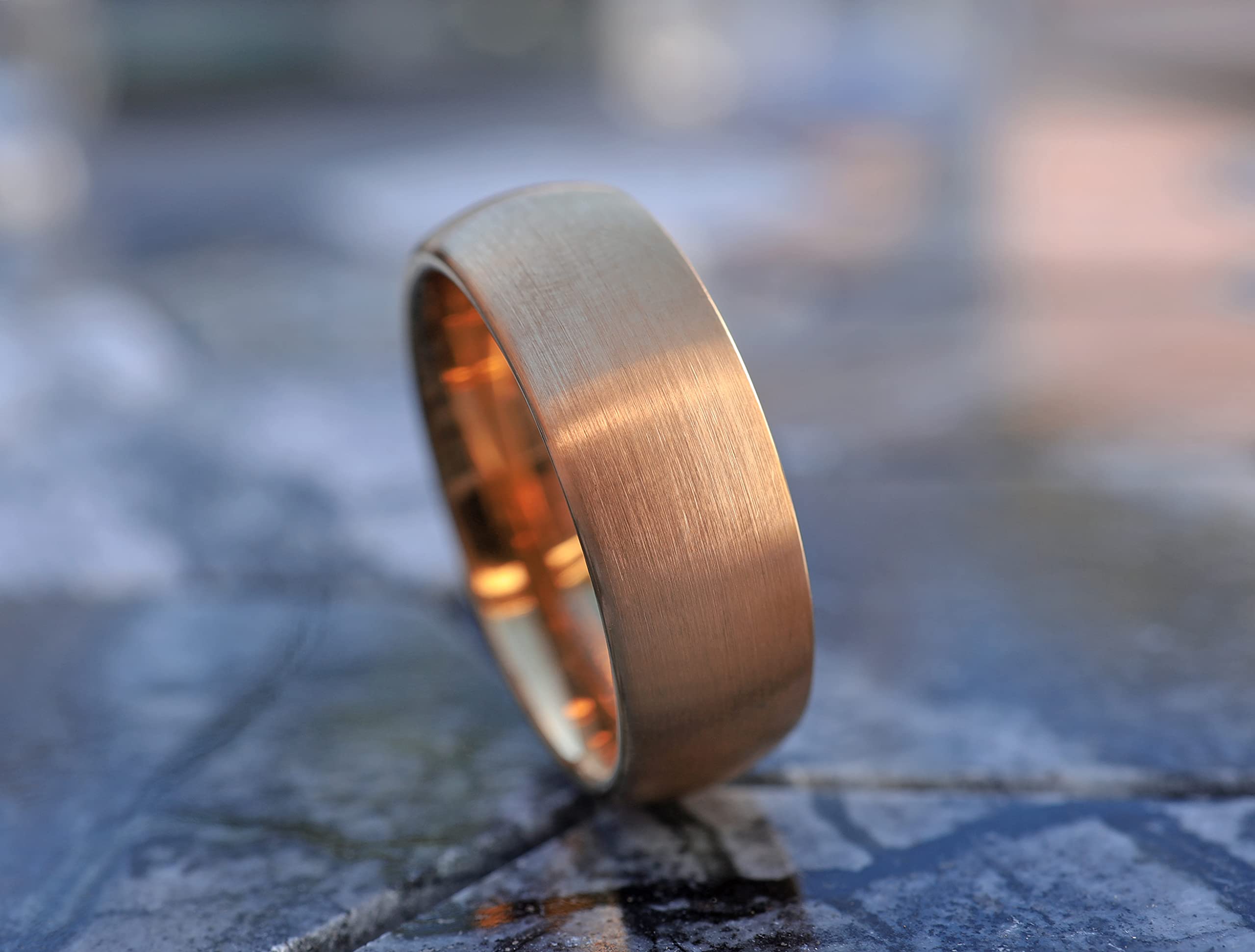 American Flag Wedding Band & Engagement Ring - Distressed USA Flag Ring for Men & Women - Patriotic Military Jewelry - Perfect for Veterans, Independence Day & Patriotic Weddings