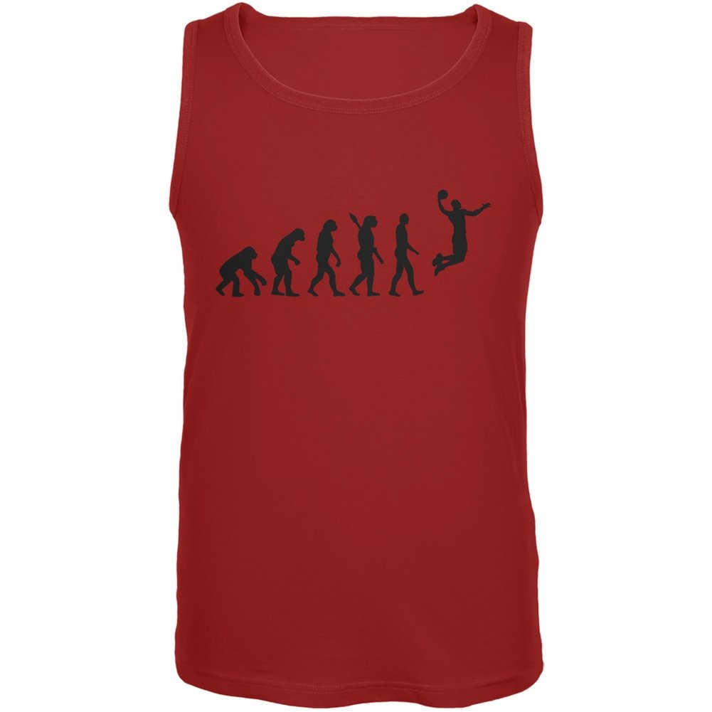 Basketball Evolution Red Adult Tank Top - Breathable & Lightweight Performance Shirt for Men - Perfect for Training, Gym & Casual Wear