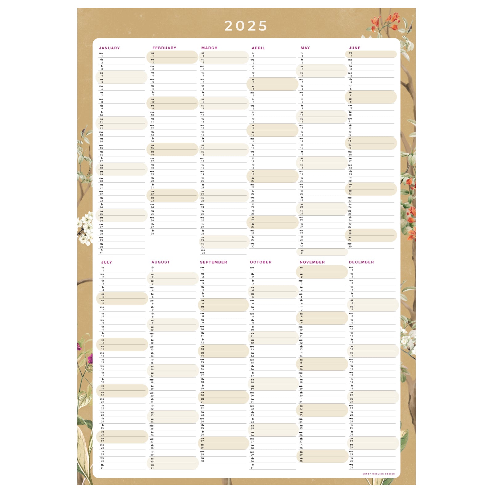 2025 Yearly Planner - LUSH EDEN GOLD Edition | Premium 12-Month Organizer for Goal Setting, Productivity & Time Management | Perfect for Work, School & Personal Planning
