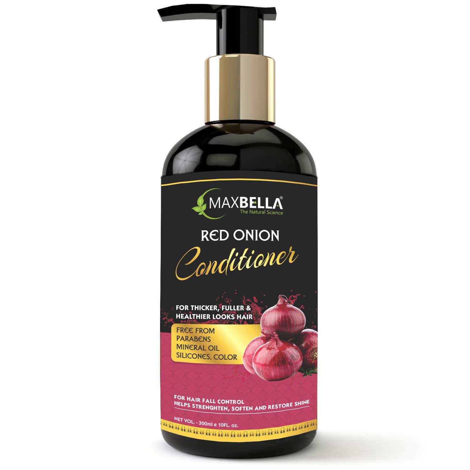MAXBELLA® Onion Hair Conditioner for Hair Growth & Fall Control - Sulfate, Paraben, Mineral Oil & Silicone Free - 300ml Hair Care for Men & Women - Perfect for Damaged, Dry & Frizzy Hair at Home or Salon Use