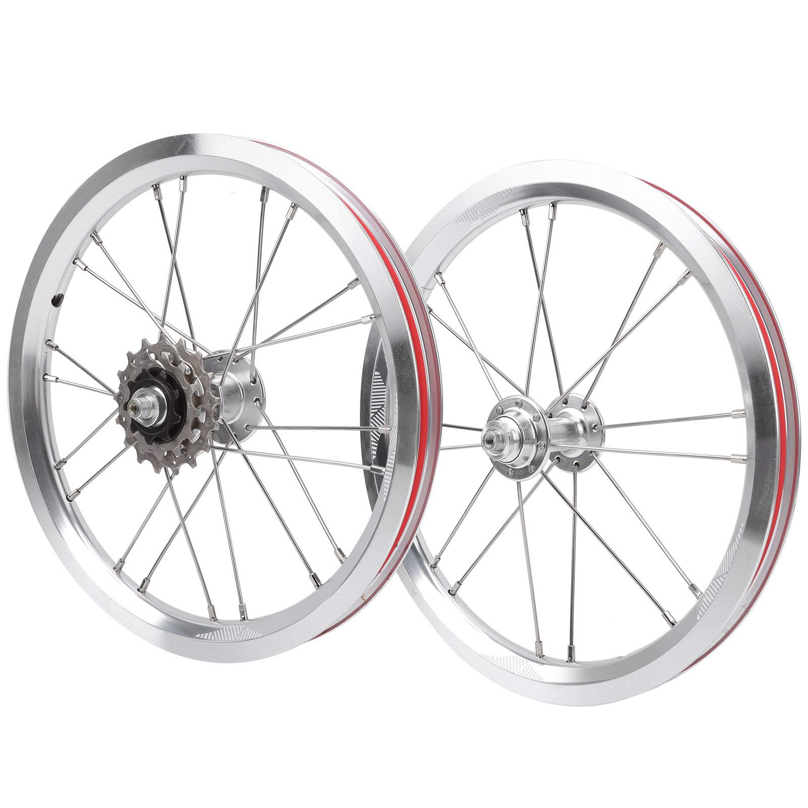 Dirt Bike Tires & V-Brake Wheelset - Silver Motocross Bicycle Tires for Off-Road Cycling & Mountain Biking | Perfect for Trail Riding, BMX Racing & Extreme Sports