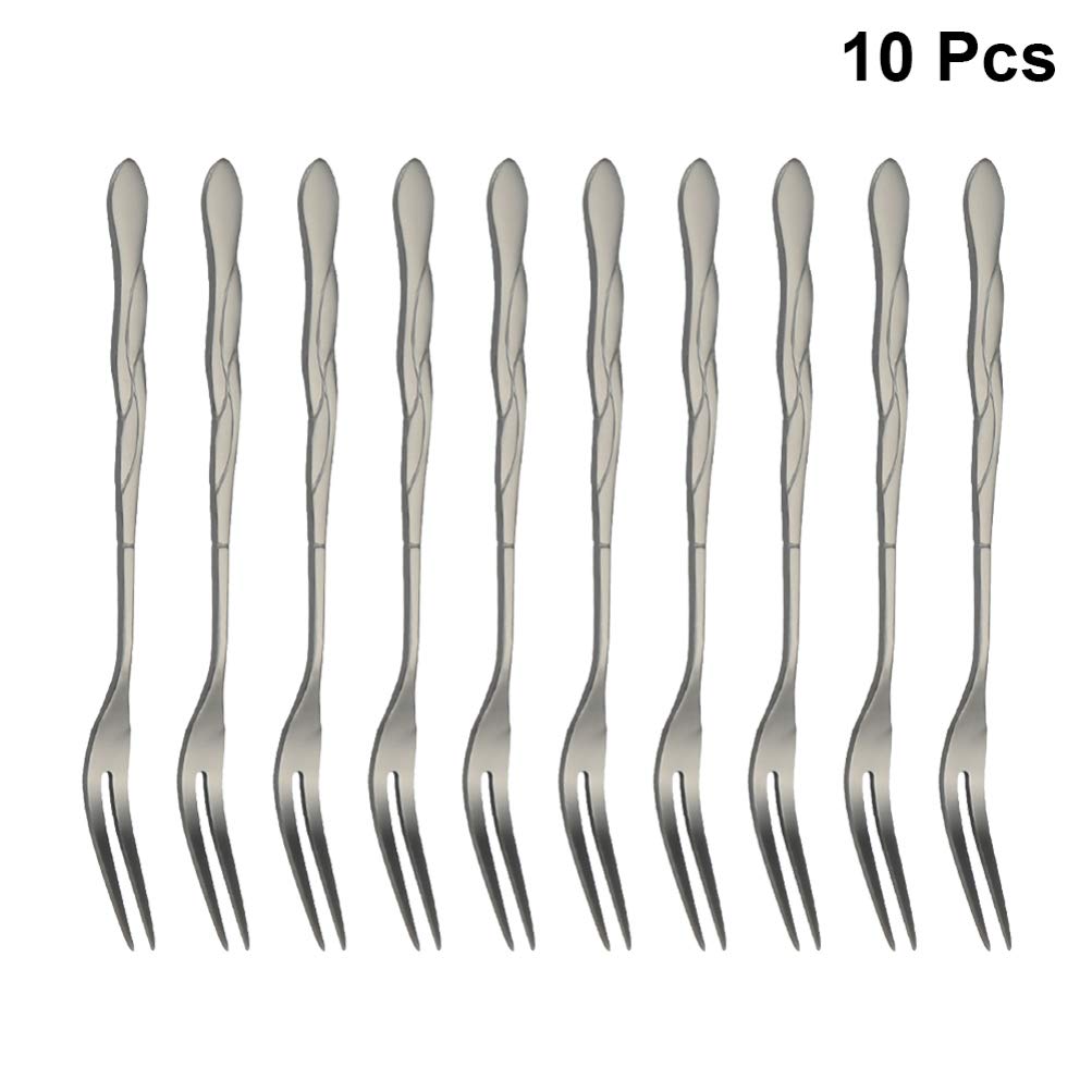 DOITOOL 10-Pack Reusable Stainless Steel Fruit Forks - Elegant Fruit Picks for Party Platters, Cheese Boards, and Dessert Displays - Perfect for Weddings, Baby Showers, and Cocktail Parties
