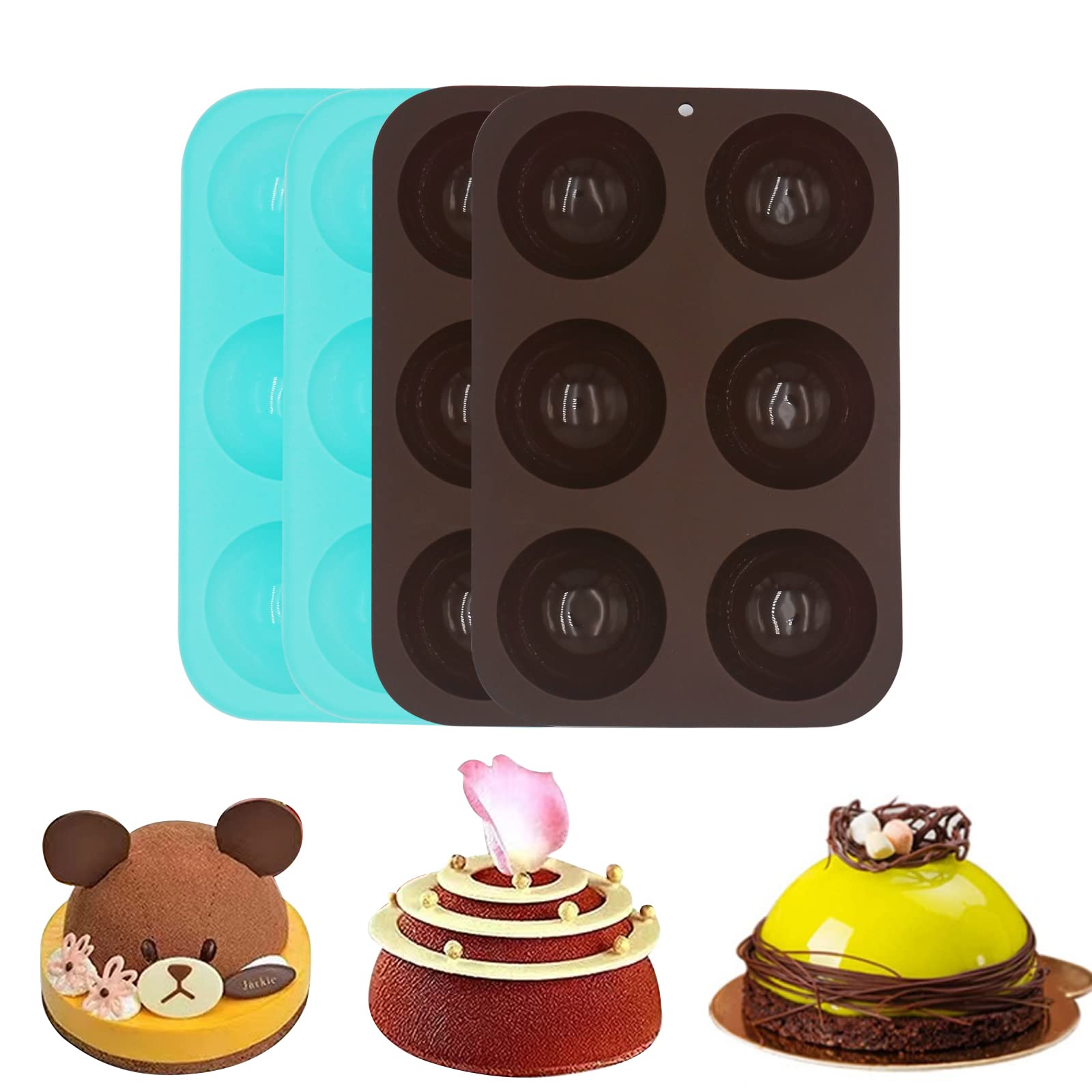 4 PCS Silicone Chocolate Candy Molds - Round Cylinder Baking Molds for Chocolate Covered Cookies, Cakes, Candies, Puddings & DIY Mini Soaps - Perfect for Holiday Baking, Birthday Parties & Homemade Desserts