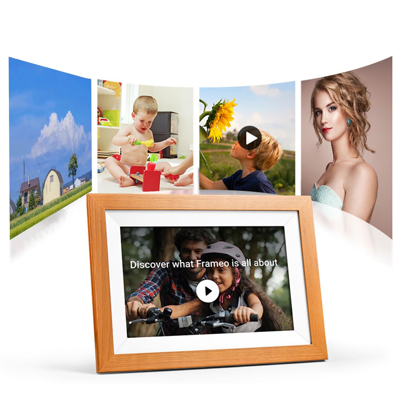 8 Inch Smart Digital Photo Frame with Touch Screen - Auto Picture Rotation, HD Display for Photos & Videos | Perfect for Home Decor, Office Display, and Gift Giving