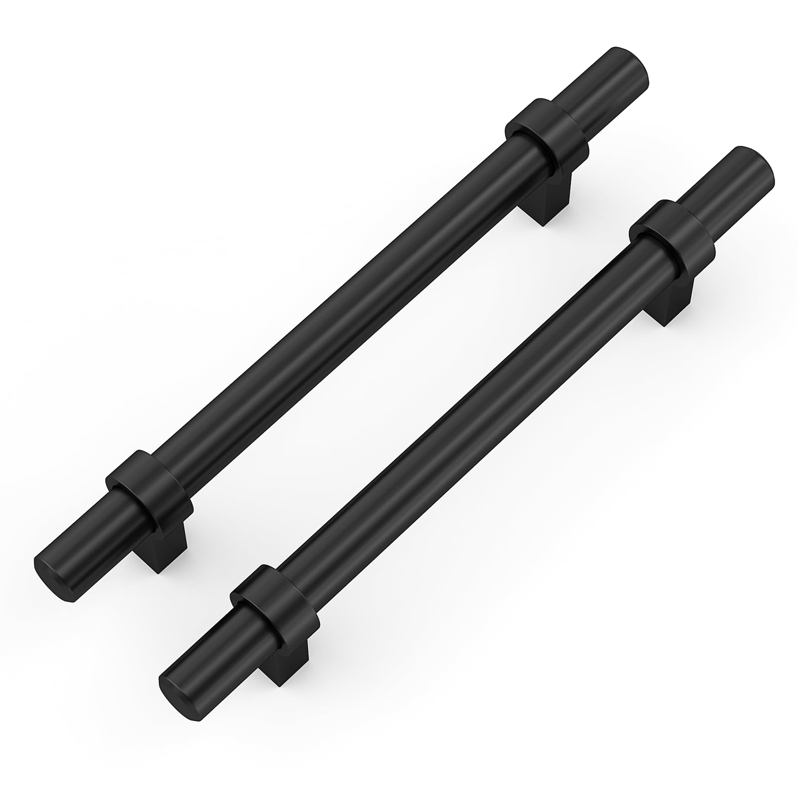 GoldenWarm 4 Inch Black Matte Cabinet Pulls - Zinc Allay Kitchen Drawer Handles for Cabinets, Dressers & Furniture (Set of 1) - Perfect for Modern Kitchen Remodeling & Bedroom Furniture Upgrade