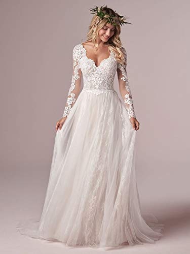 RYANTH 2024 Mermaid Wedding Dress for Bride - Off Shoulder Lace Appliques Bridal Gown RZ10 | Perfect for Beach Weddings, Vow Renewals & Romantic Photoshoots