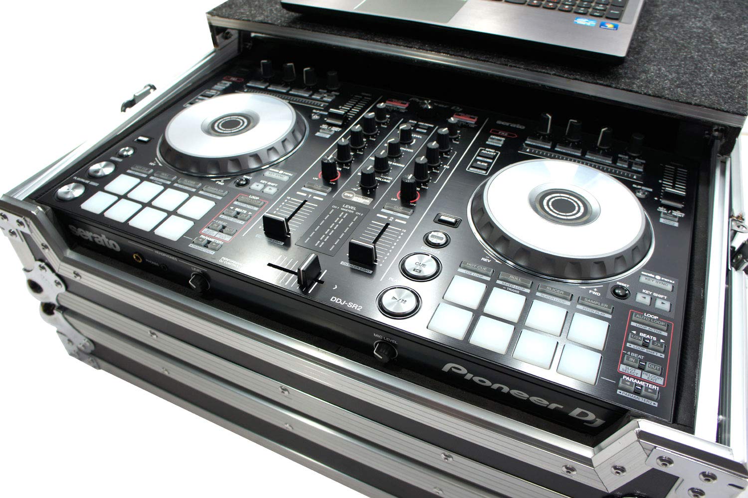 Harmony Audio HCDDJSRLT Flight Glide Laptop Stand Tray for Pioneer DDJ-SR DJ Controller (V2) - Portable DJ Equipment for Live Performances & Studio Mixing