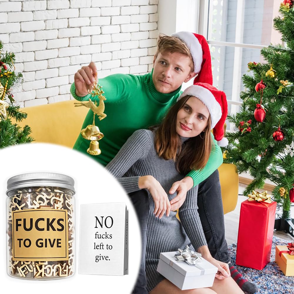 Funny 'Jar of Fuck to Give' Gag Gift - Unique Birthday, Christmas & White Elephant Present for Friends, Coworkers, Boss, Family (Husband, Wife, Mom, Dad, Sister, Brother) - Perfect for Office Pranks, Secret Santa & Humorous Gift Exchanges