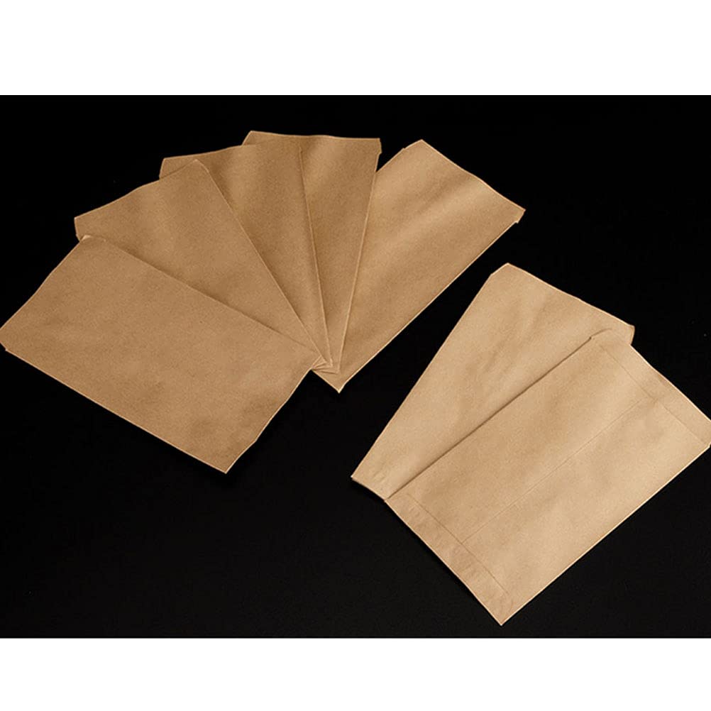 100pcs Brown Kraft Paper Bags - Sandwich Lunch Bags, Small Grocery Bags, Cash Envelopes for Party, Gift & Coin Storage | Eco-Friendly Food Packaging for Picnics, School Lunches & Retail Use