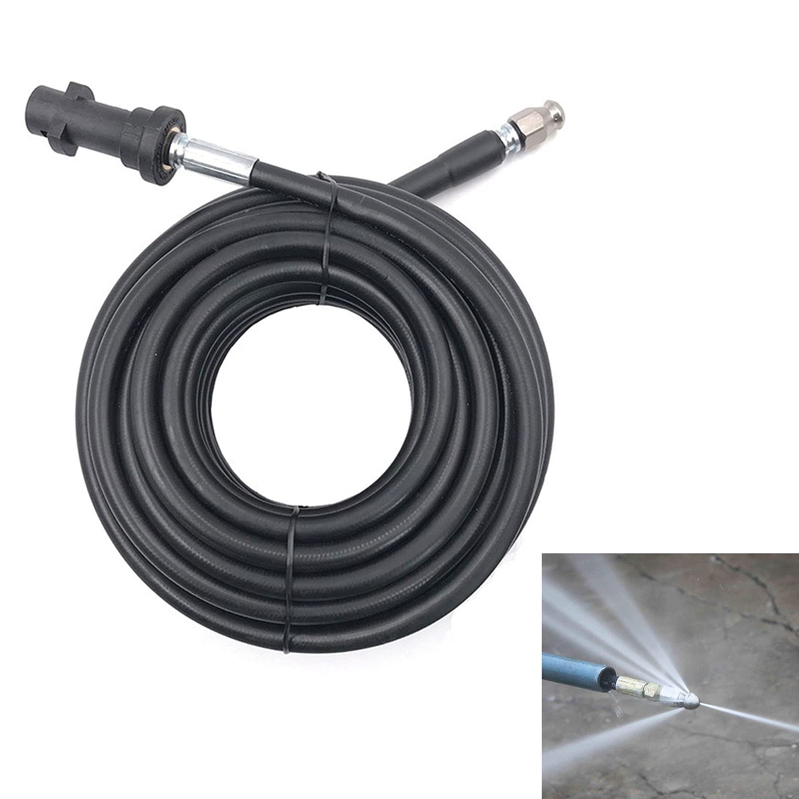 LINNNZI High Pressure Washer Hose 10m - Heavy Duty Car Wash Hose Extension for Karcher K2 K3 K4 K5 K7 - Durable Water Cleaning Hose for Pressure Washers - Perfect for Home, Garage, and Outdoor Cleaning