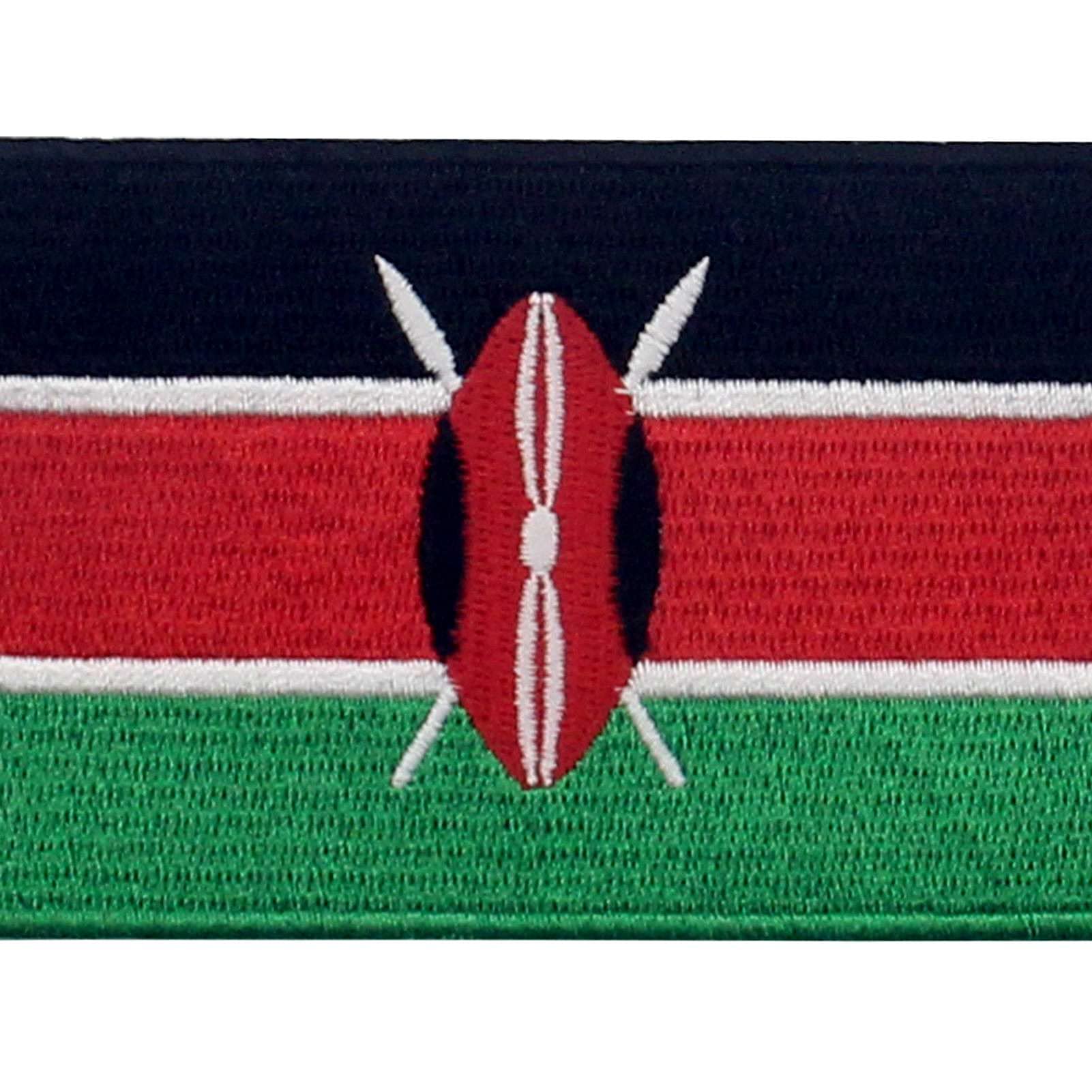 Kenya Flag Patch - Embroidered Iron On & Sew On Applique - Kenyan National Emblem for Backpacks, Jackets & Uniforms