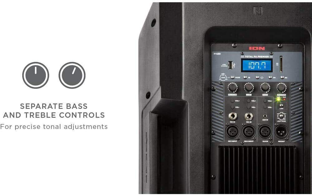 ION Audio Total PA Premier 500W High Power Bi-Amplified Bluetooth PA System with Wireless Mic - Perfect for Outdoor Events, Parties & Live Performances