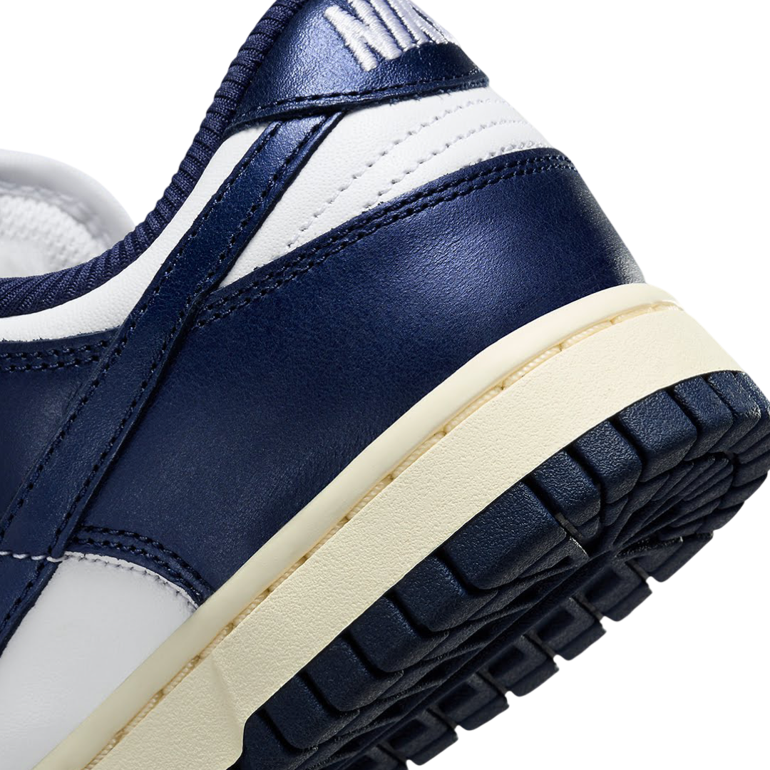Nike Women's Dunk Low Premium Vintage Navy Sneakers - Retro Basketball Shoes for Women - Casual Streetwear & Gym Workout Fashion