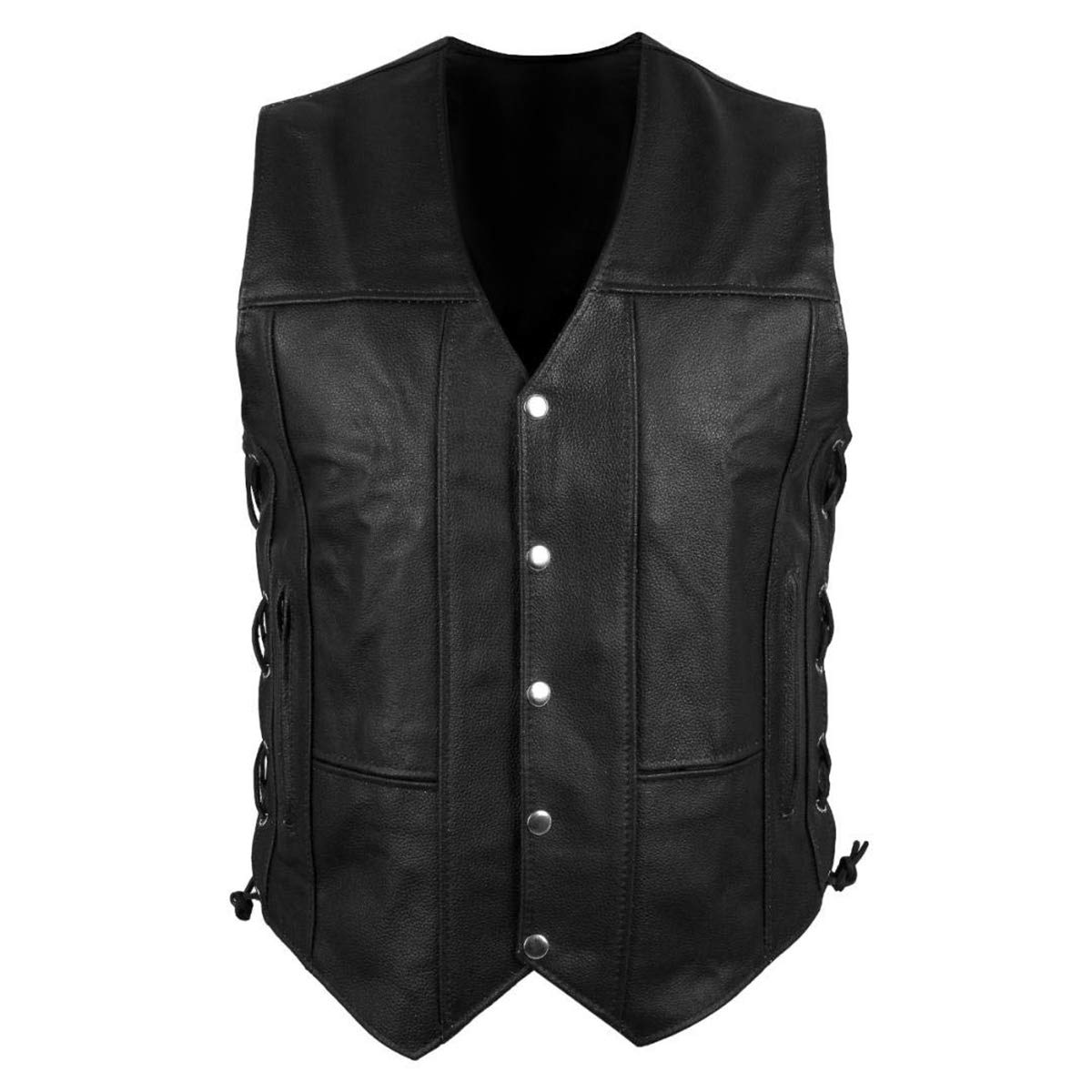 Spazeup Men's Biker Vest - Premium Motorcycle Club Vest for Men | Stylish Leather Vest for Riding, Casual Wear & Outdoor Activities