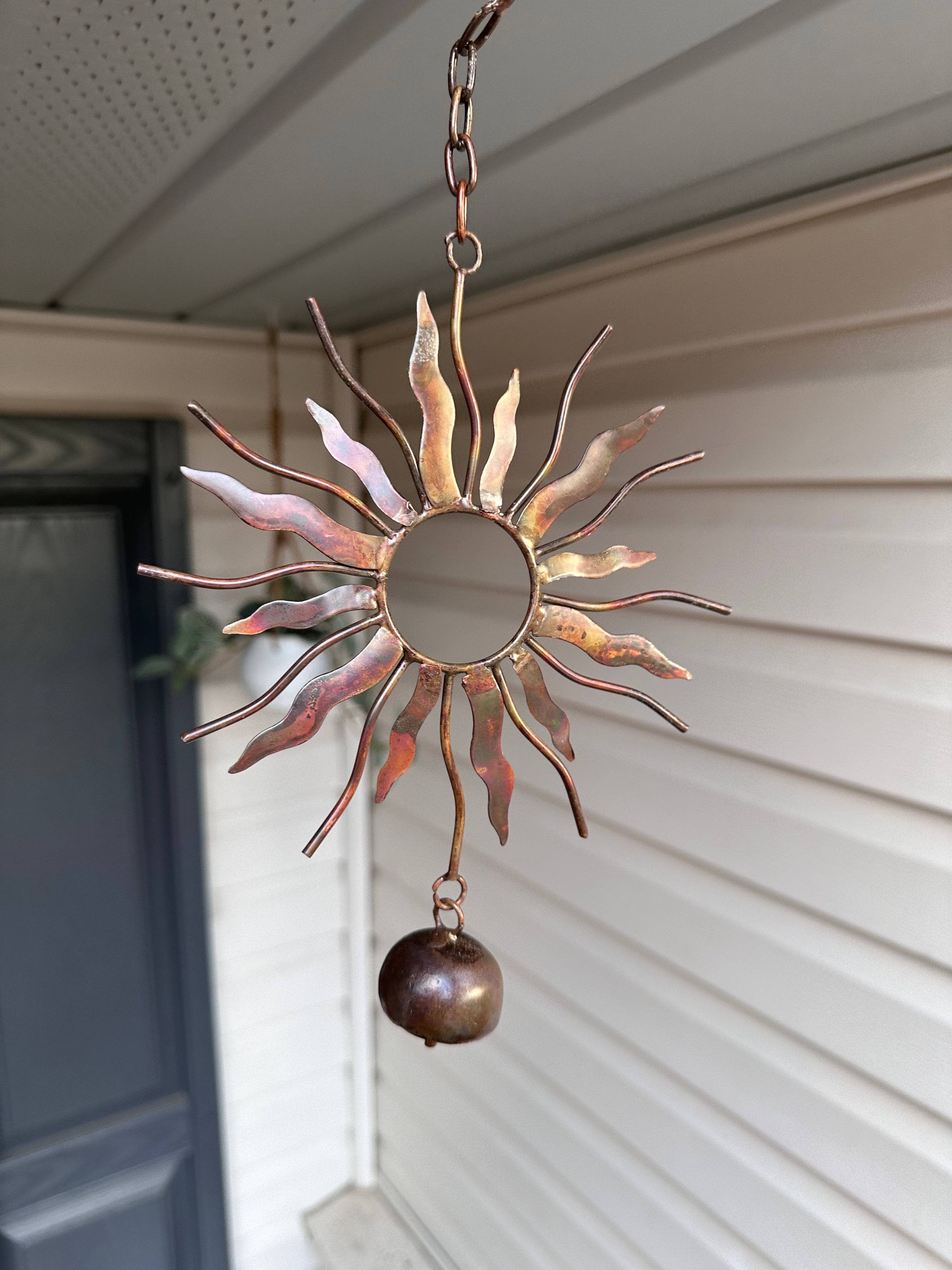 Sun with Bell Hanging Ornament - Solar-Powered Outdoor Wind Chime for Garden, Patio, and Porch Decor - Perfect for Relaxing Ambiance and Feng Shui Home Decor