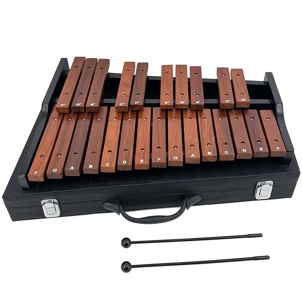 Professional 25 Key Wooden Xylophone with Mallets & Carrying Bag - Brown Percussion Instrument for Adults, School Band & Music Students - Perfect for Classroom, Performance & Music Practice