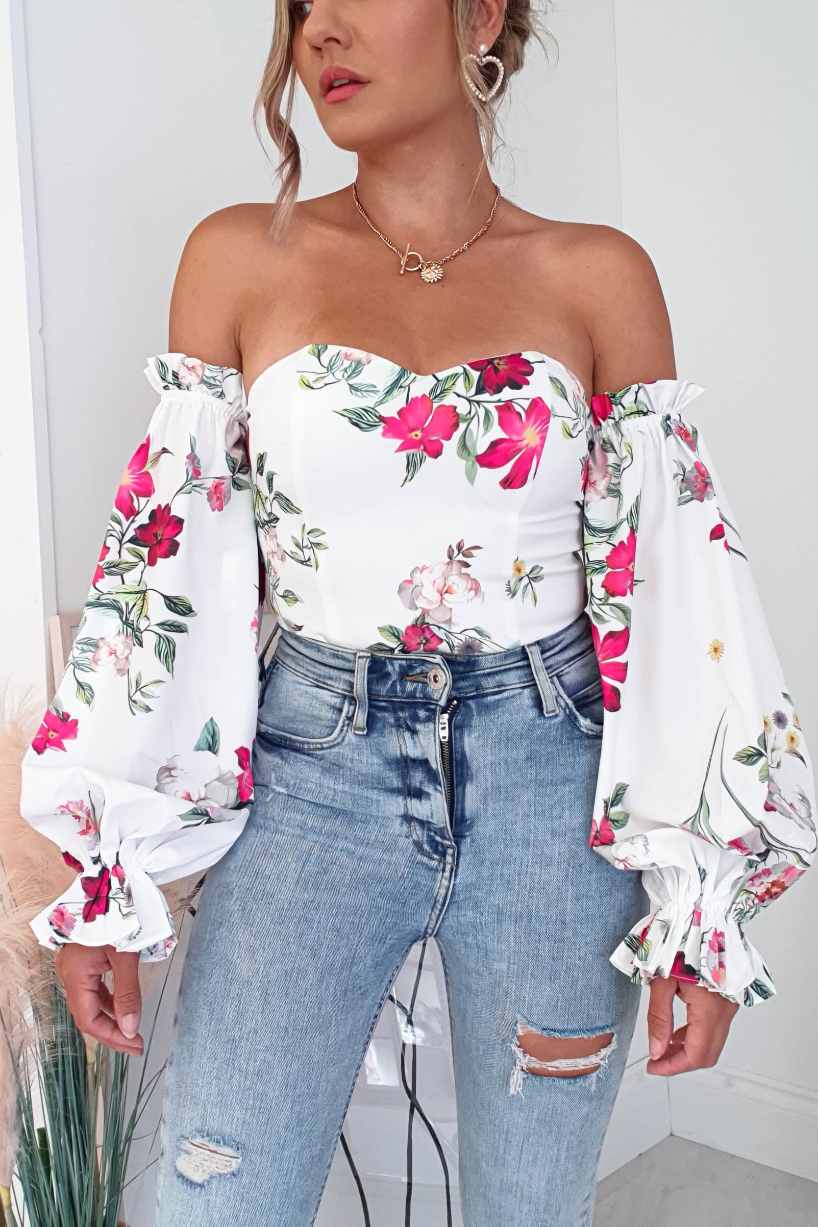 Shani Off The Shoulder Top & Bodysuit - Trendy Mixed Print Women's Fashion for Summer, Beach & Party Wear