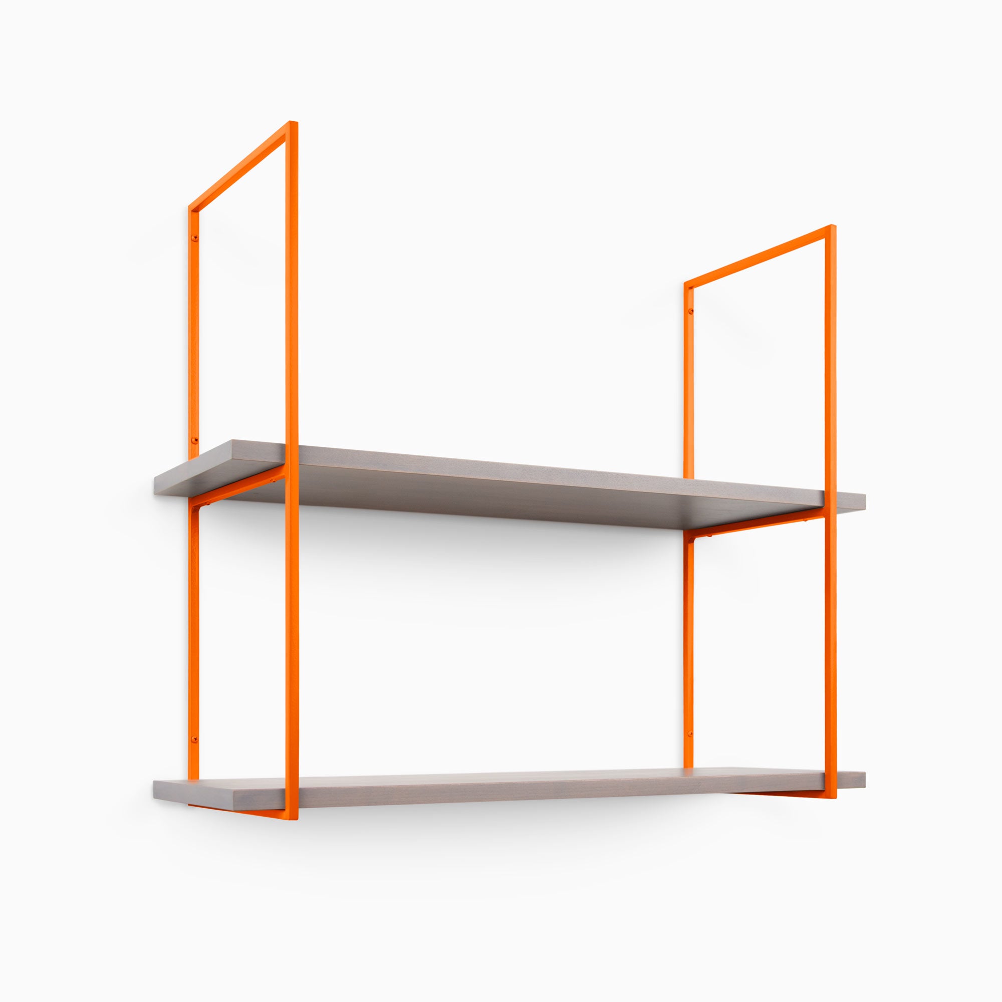 Lloyd Hatch Grey 2 Tiered Shelf - Modern Wooden Display Shelf for Home & Office Decor - Perfect for Books, Plants, and Decorative Items